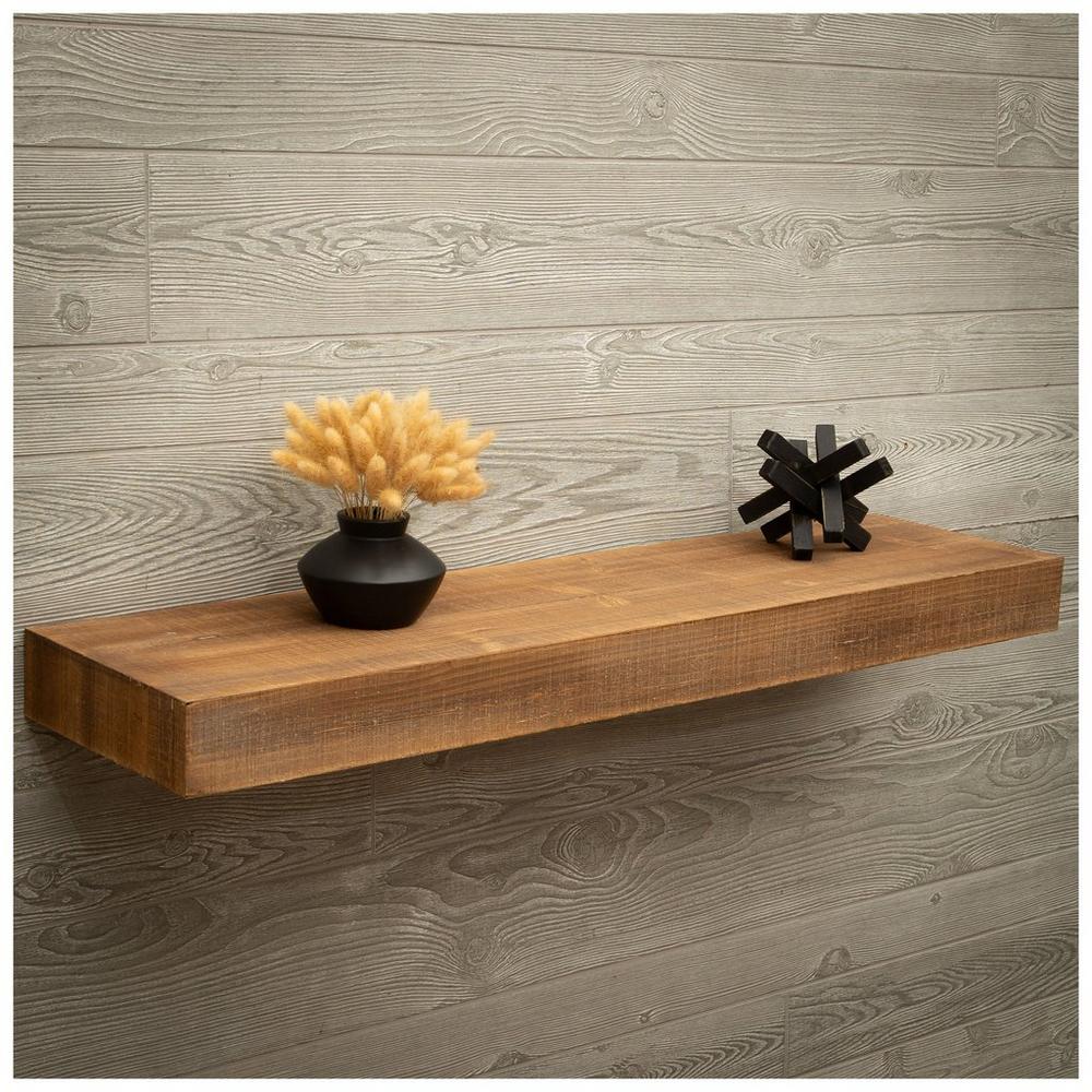 Rustic Wood Floating Shelf