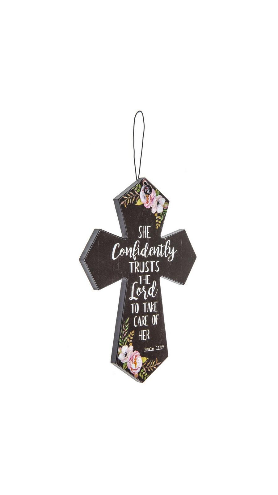 【G・S・カビール KABIR　 作品名：Sign of Happiness】 Psalm 112:7 Wood Wall Cross | Hobby Lobby | 1478437
