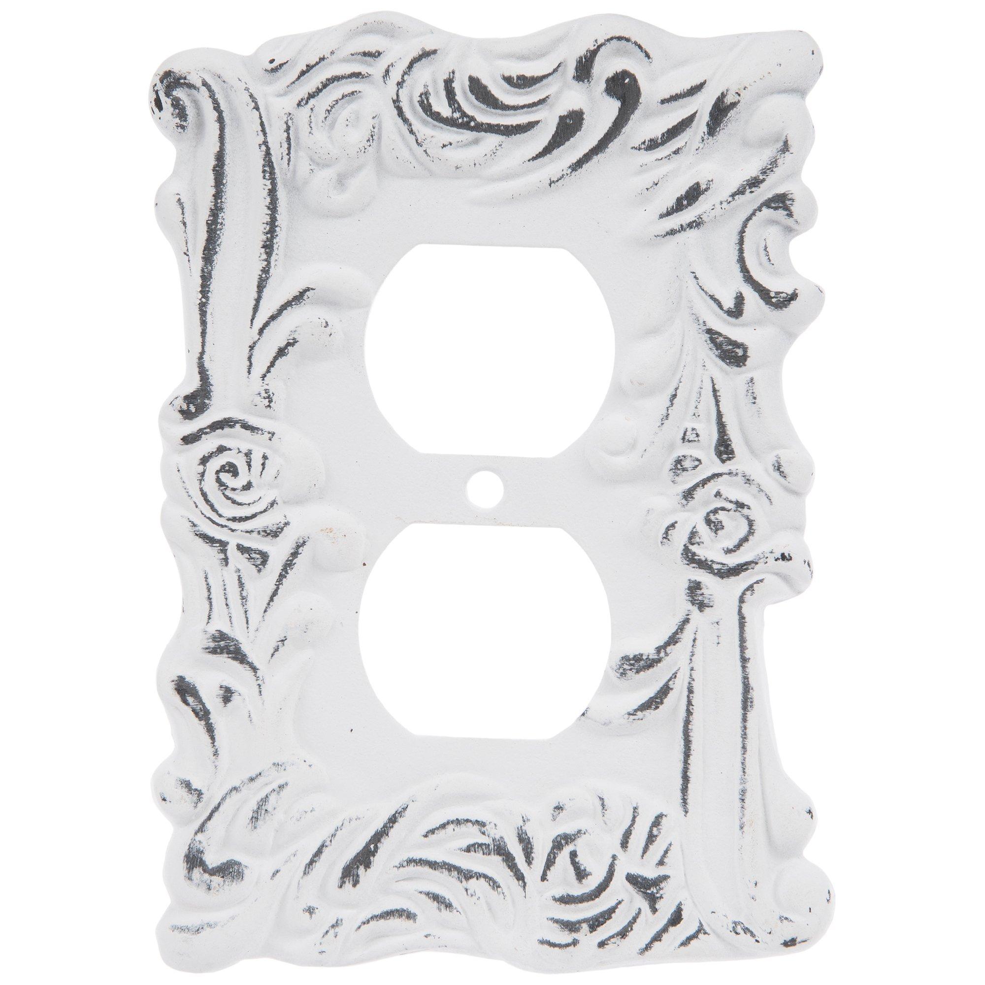 Distressed White Flourishing Metal Outlet Cover Hobby Lobby 1481530