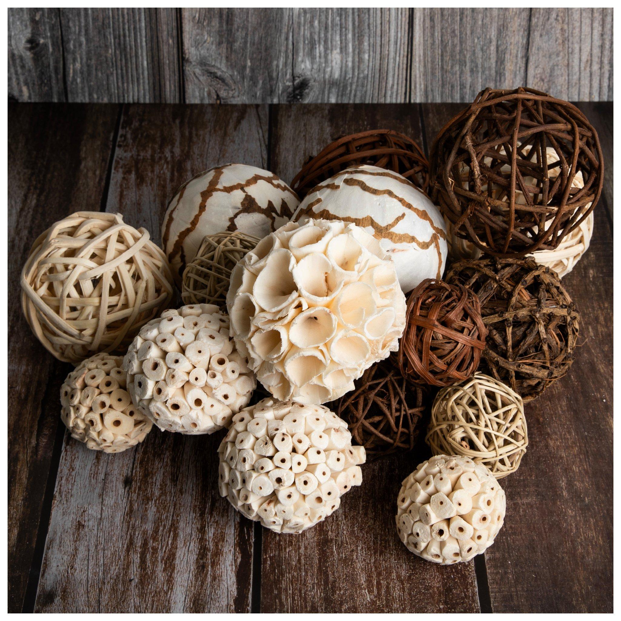 Brown & White Natural Decorative Spheres Hobby Lobby 1482025