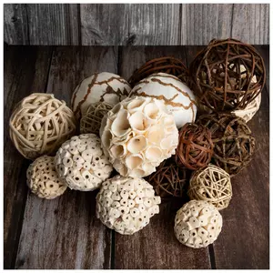 Brown & White Natural Decorative Spheres