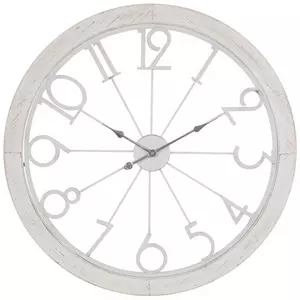 Distressed White Metal Wall Clock