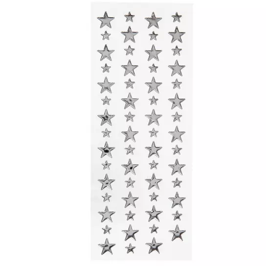 Silver Star Puffy Stickers