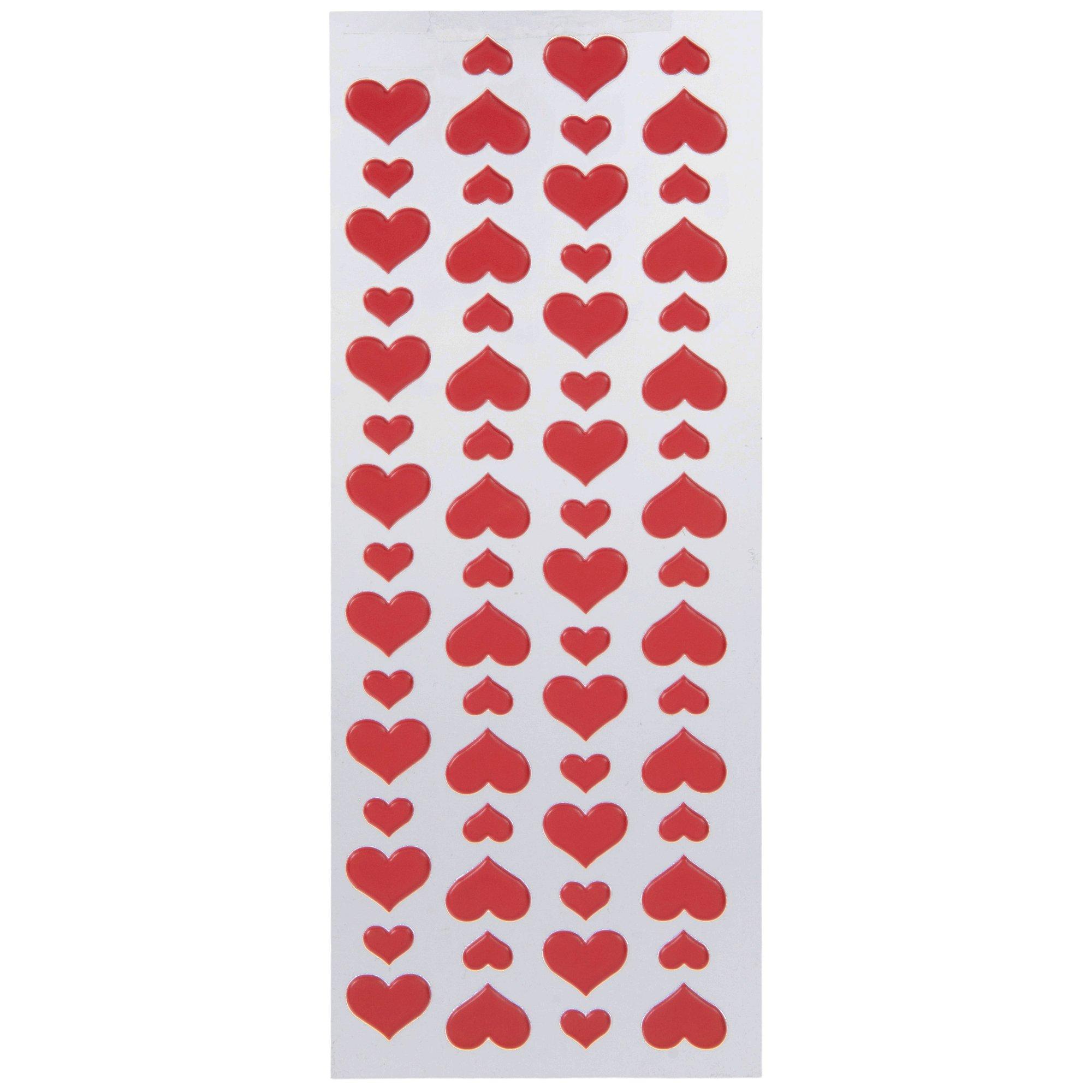 Red Heart Puffy Stickers