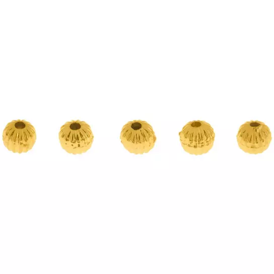 4 x 3,5mm - Set of 50 Brass Beads Round - Gold
