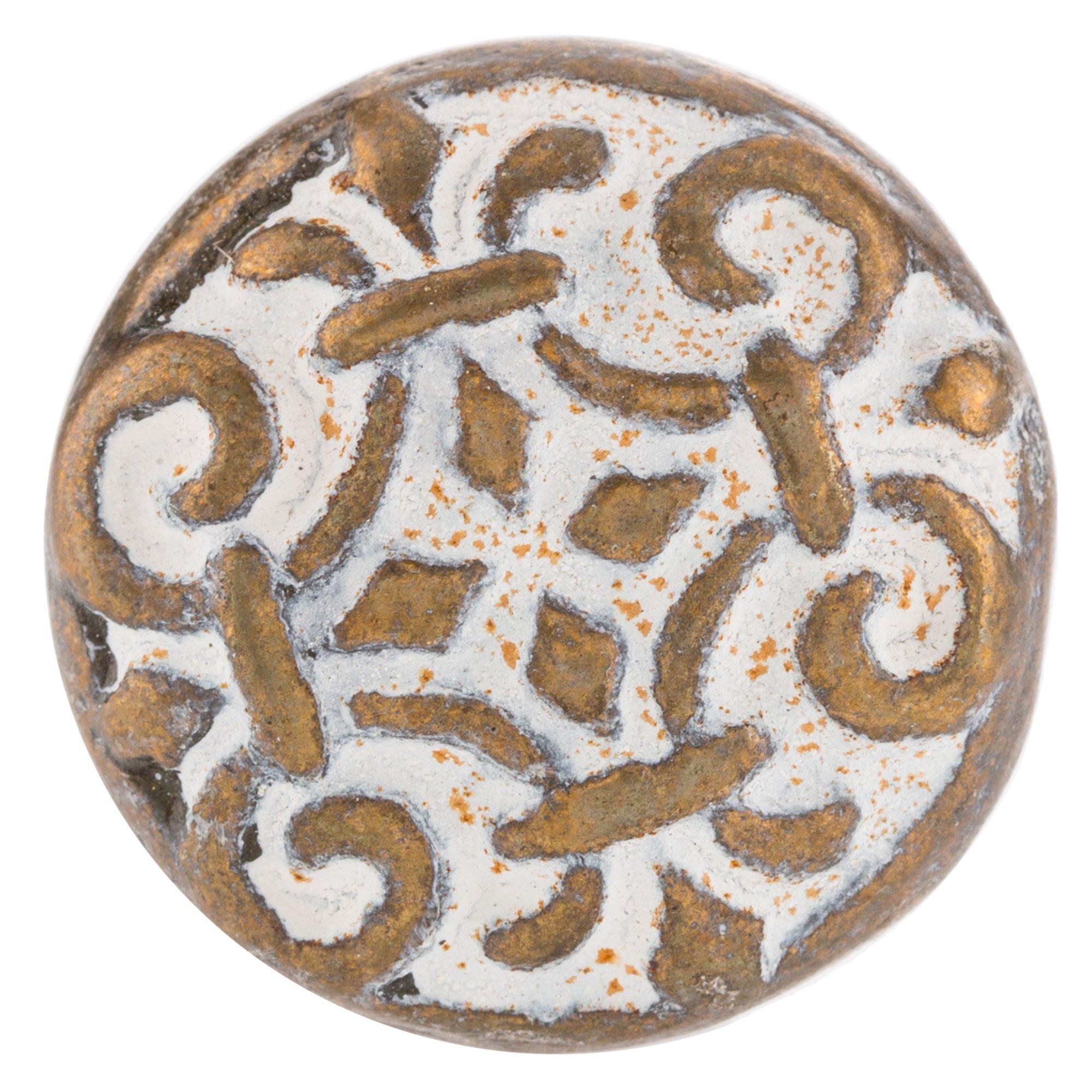 White & Gold Flourish Metal Knob Hobby Lobby 1491315