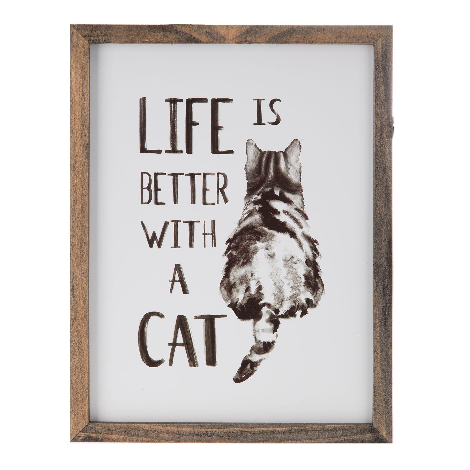 Life Is Better With A Cat Wood Wall Decor