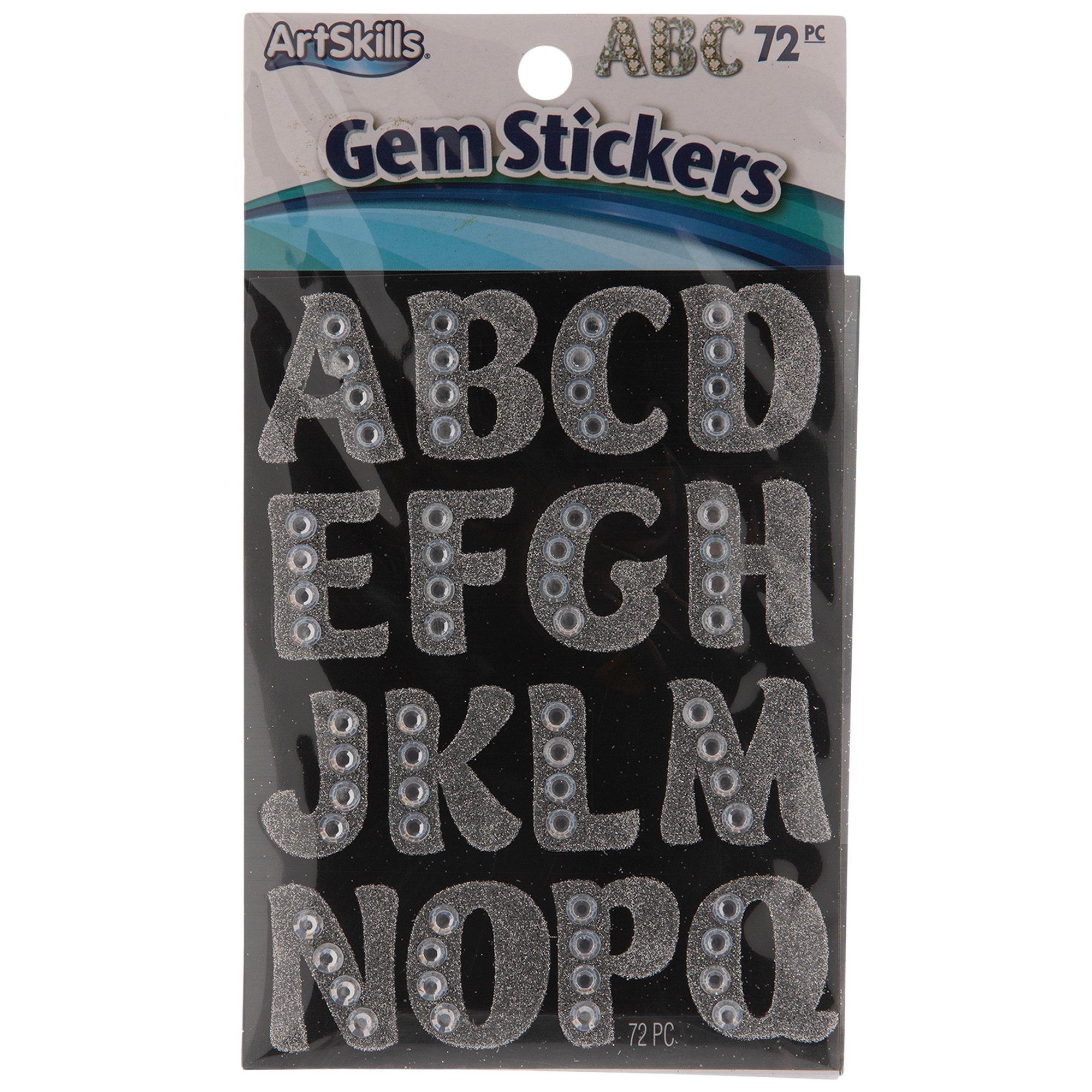 Silver Glitter & Rhinestone Alphabet Stickers Hobby Lobby 1492057