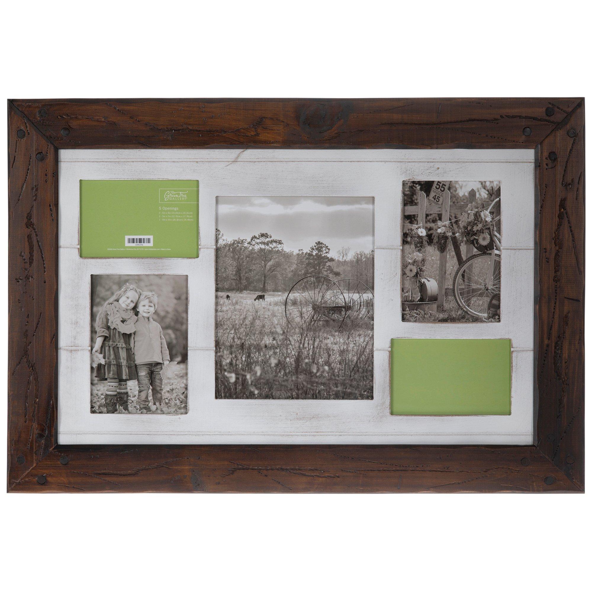 5x7 Barnwood with Cornerblocks Collage Frame - 4 openings