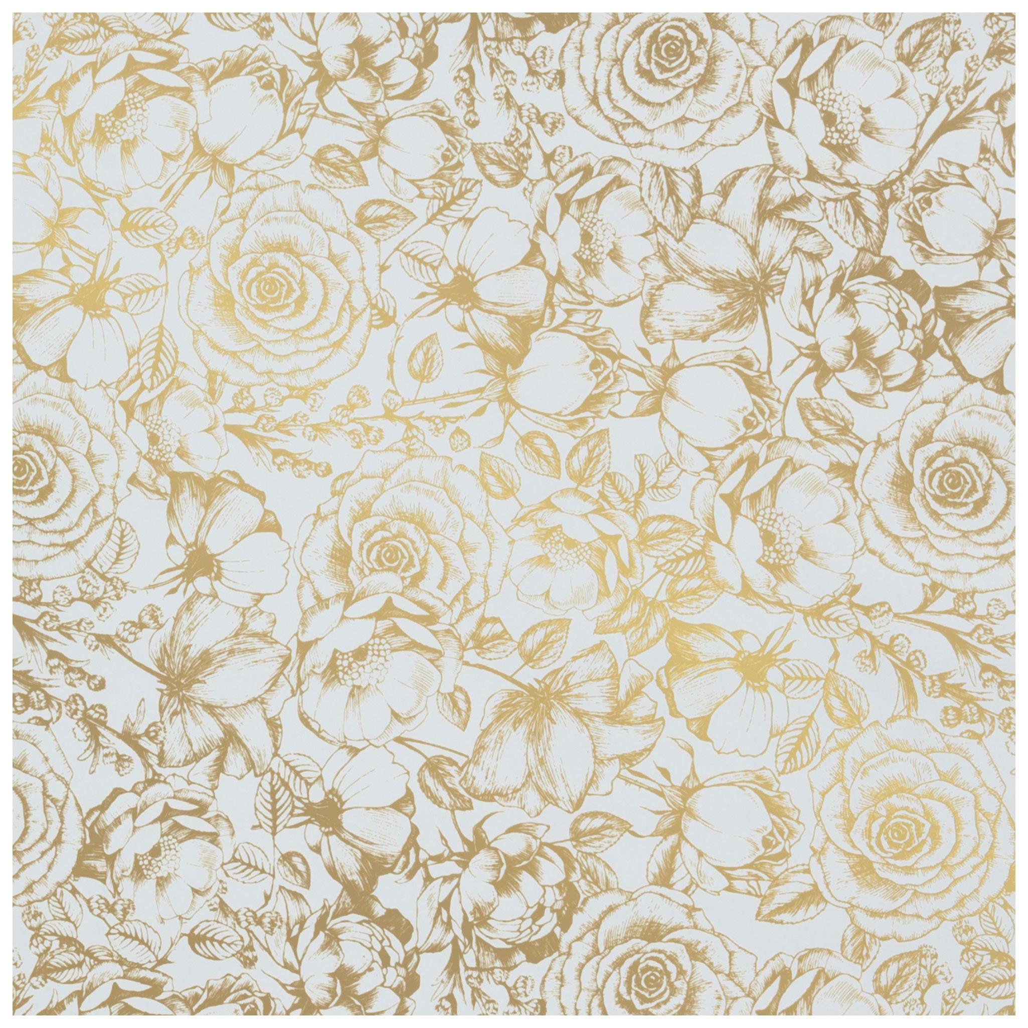 White & Gold Floral Gift Wrap, Hobby Lobby