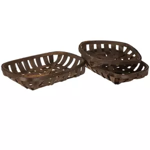Dark Brown Tobacco Basket Tray Set