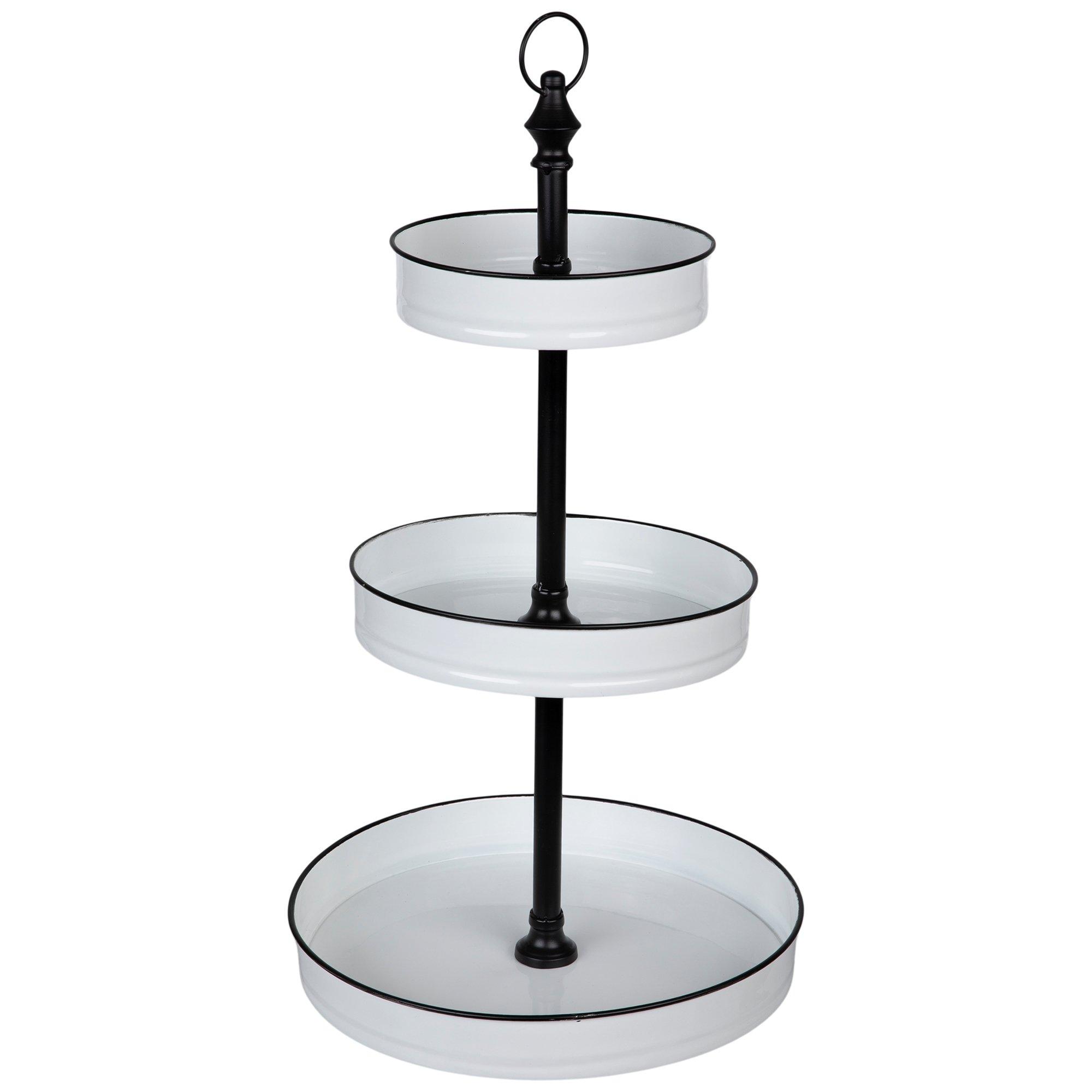 White & Black ThreeTiered Metal Tray Hobby Lobby 1501014