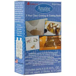 Alumilite Amazing Quick Coat Epoxy [0.5 Gal A + 0.5 Gal B(1 Gallon) 2 Part Kit] High Gloss Coating, Crystal Clear Casting & Fast Dry Formula for