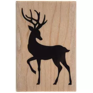 Reindeer Silhouette Rubber Stamp