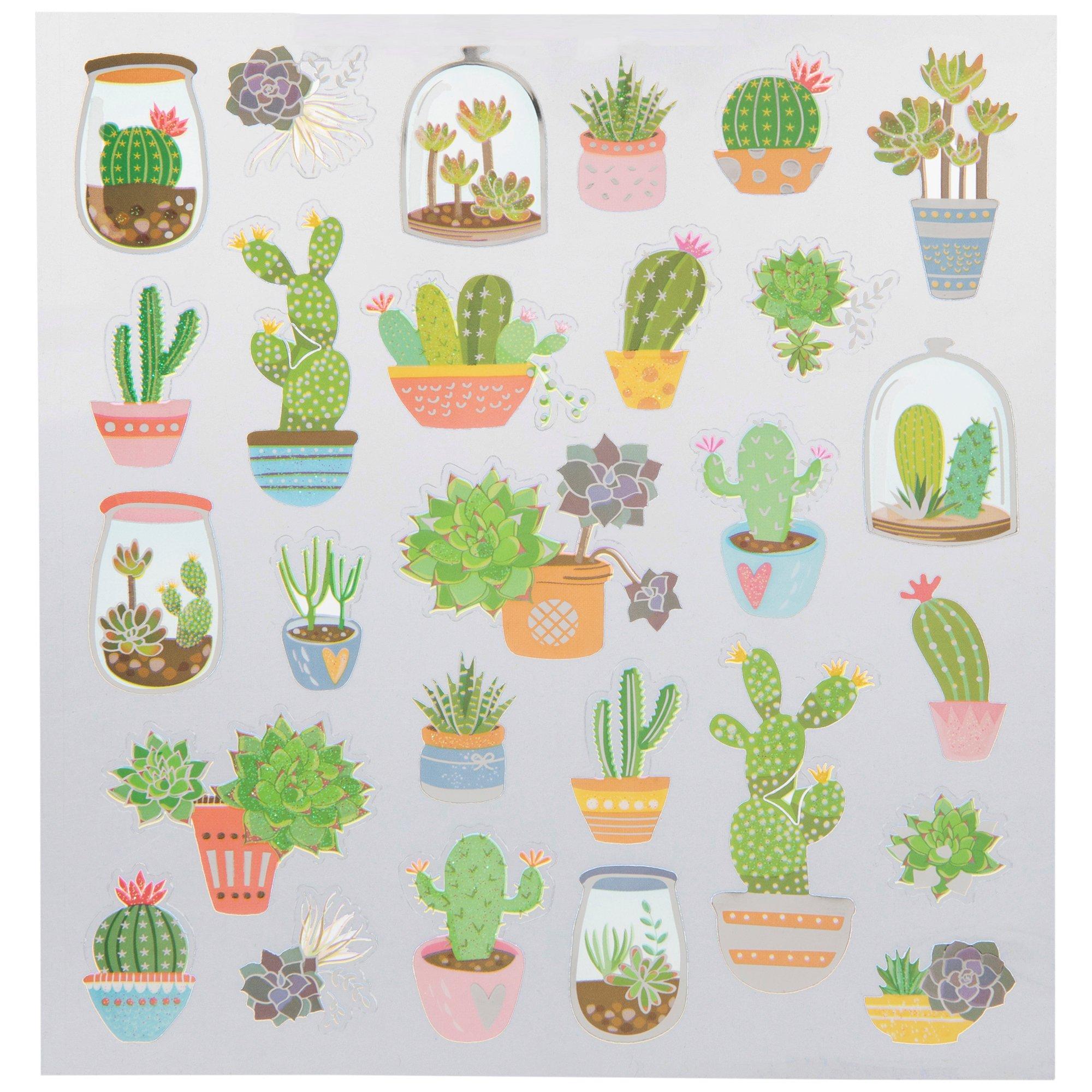 Glitter Cactus Foil Stickers Hobby Lobby 1513589