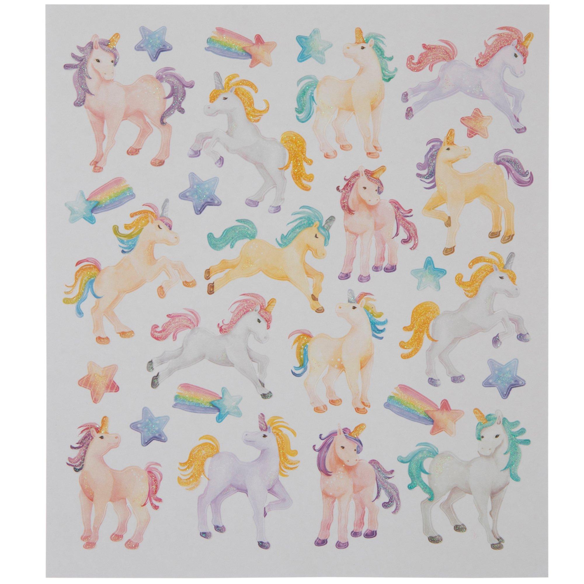 Hi Hello There - Happy Unicorn Glitter Sticker – Cloverdilly Kids