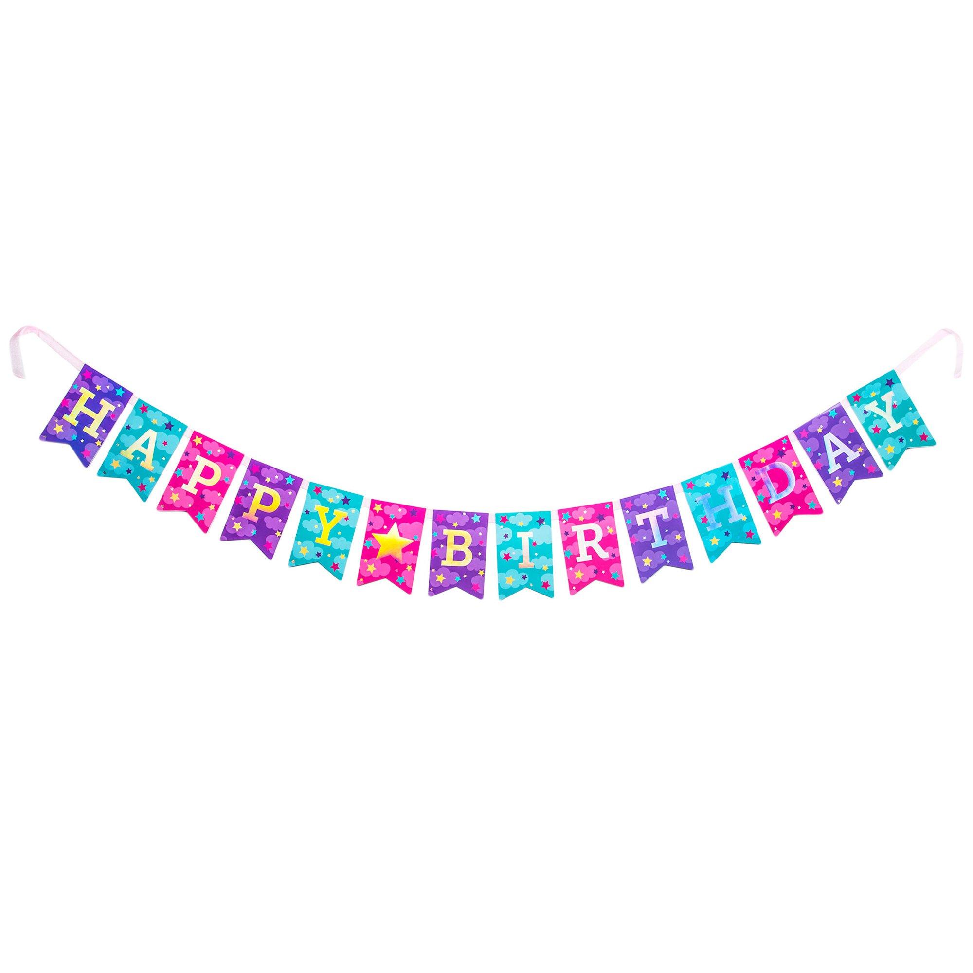 Happy Birthday Banner Unicorn Birthday Banner Magical Birthday Decorat -  Design My Party Studio