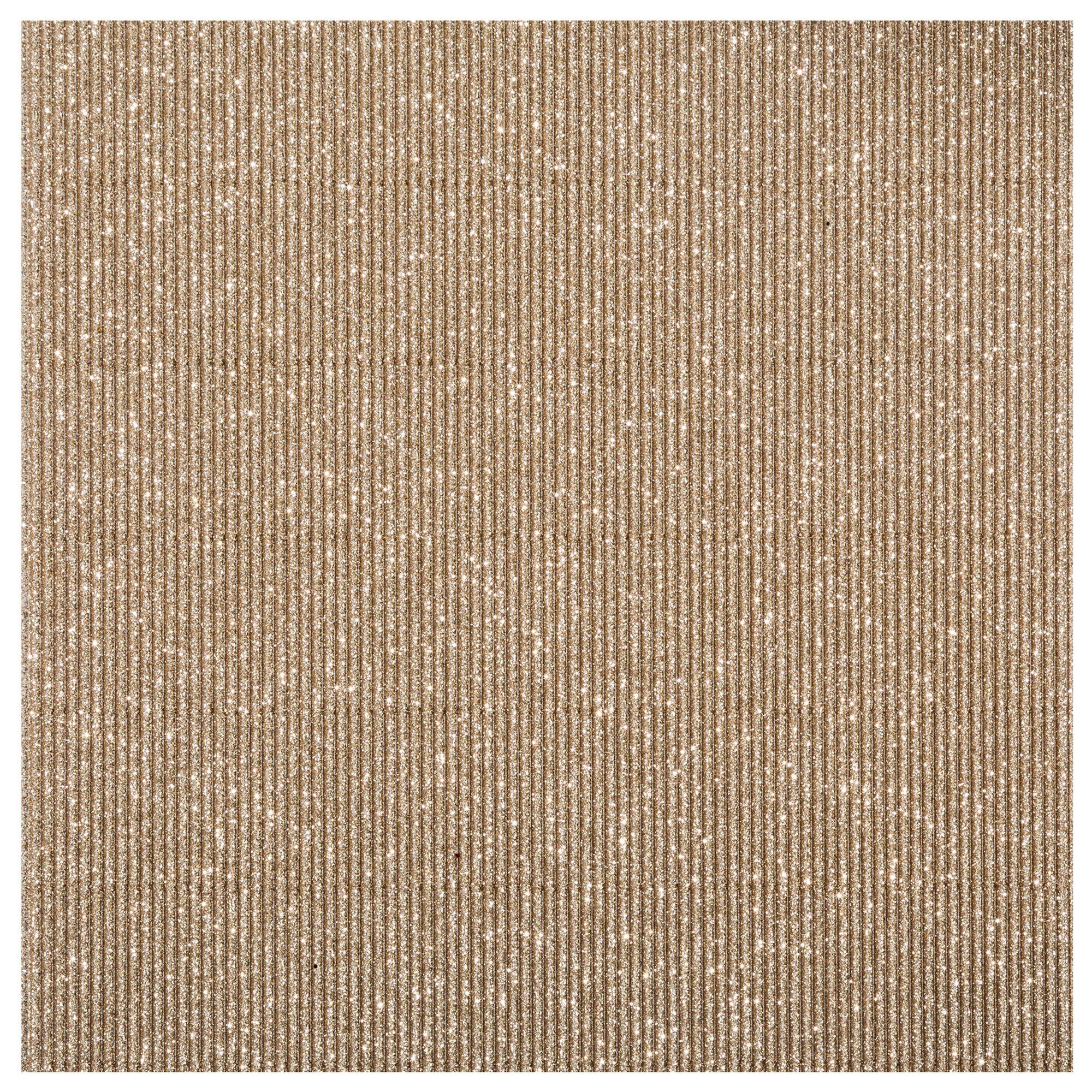 Gold Glitter Corrugated Cardboard Scrapbook Paper 12" x 12" Hobby