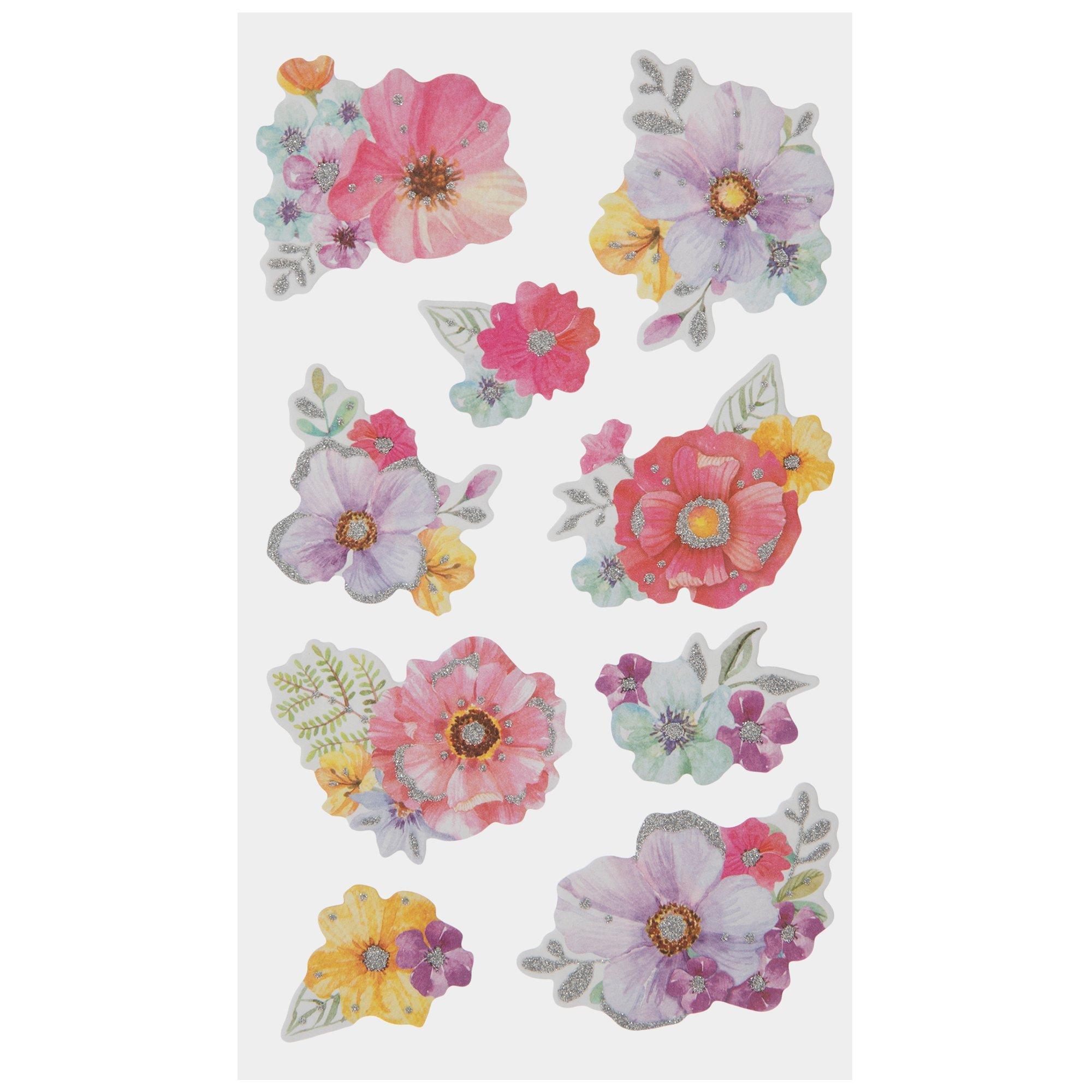 Glitter Flower Stickers Hobby Lobby 1520477