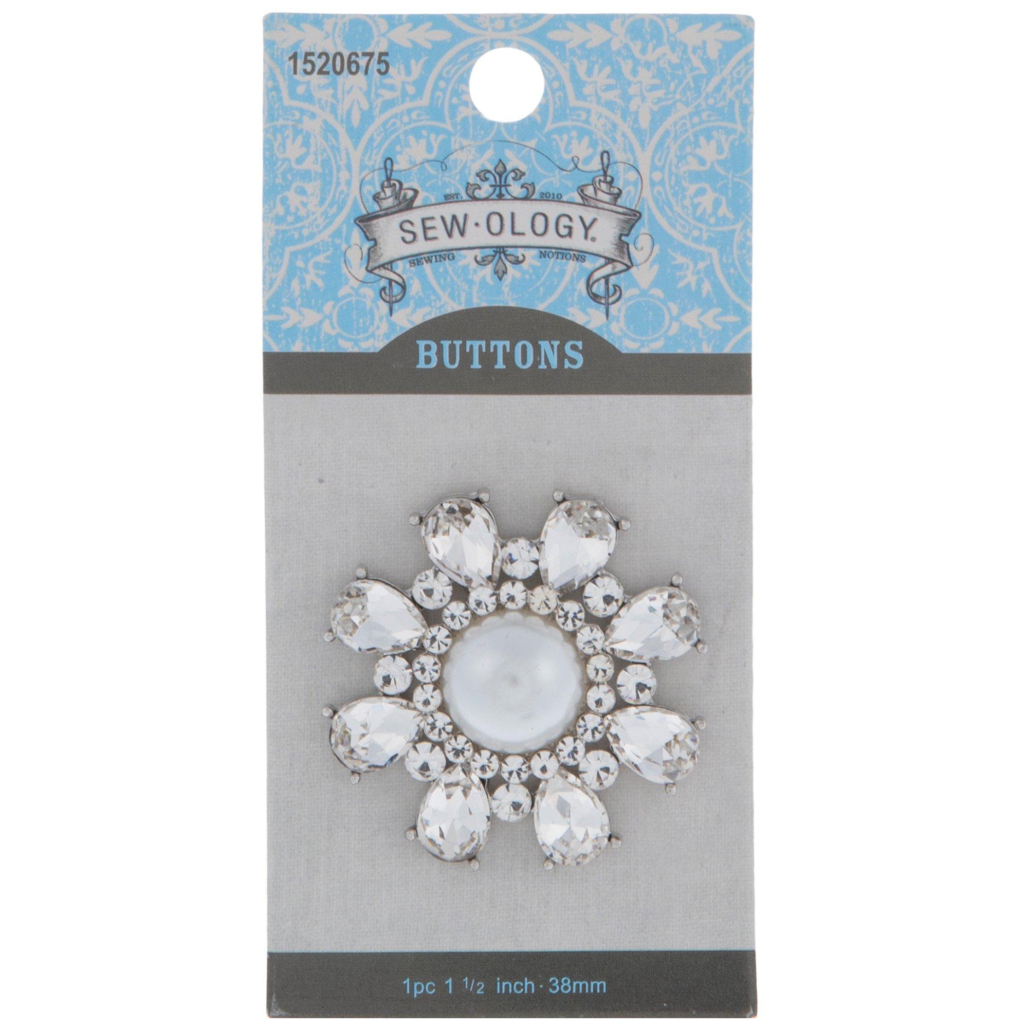 Pearl And Rhinestone Flower Shank Button 38mm Hobby Lobby 1520675