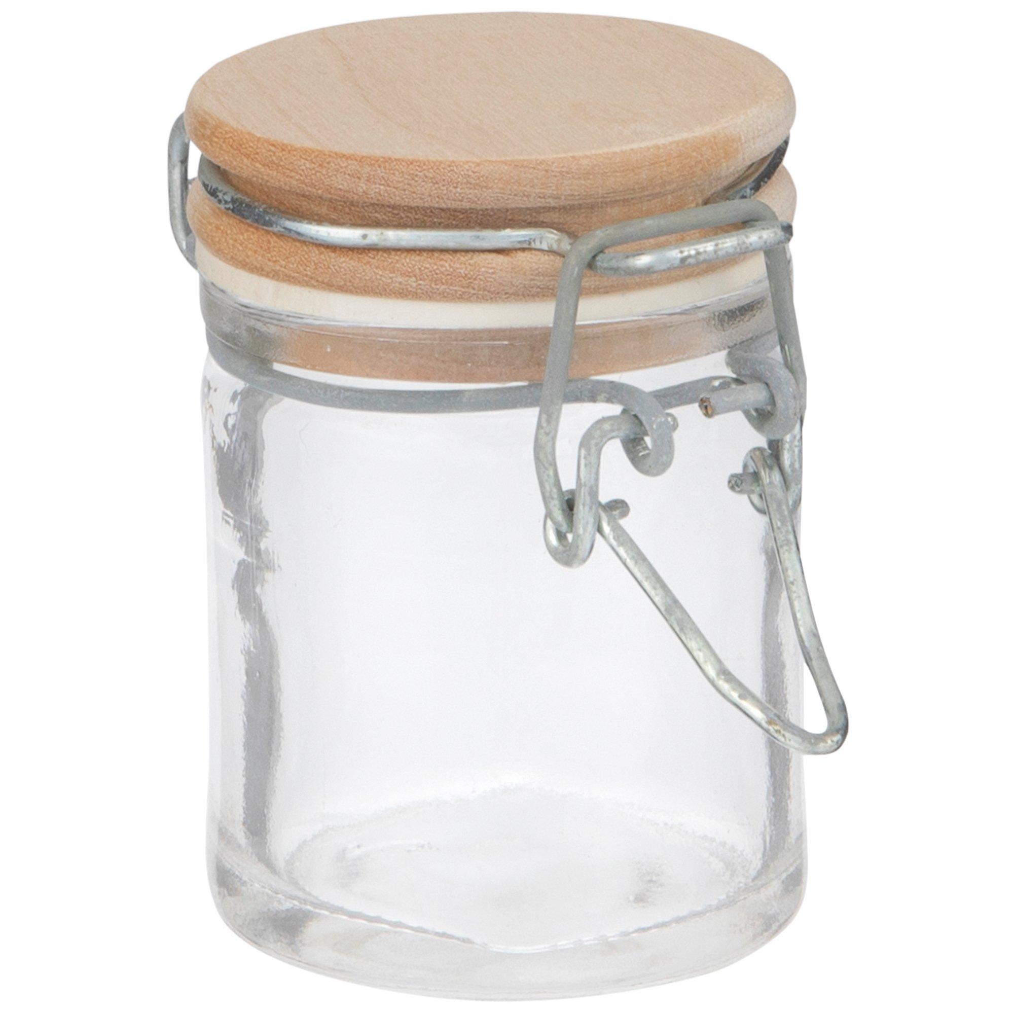 Glass Jar with Wood Lid - Easily See Its Contents - ApolloBox