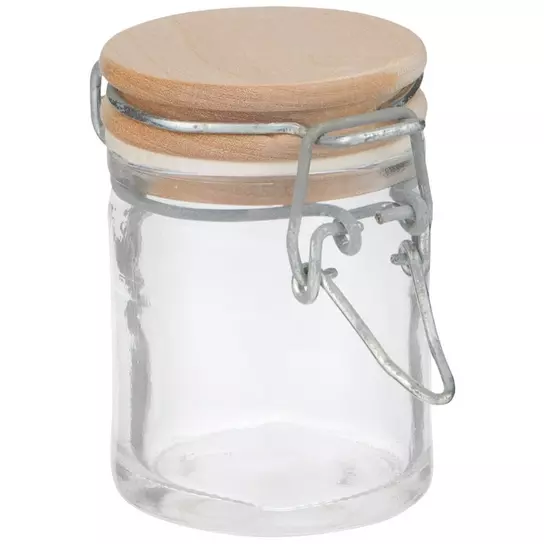 Home Basics Fleur De Lis Clear Glass Food Saver Storage Cookie Jar