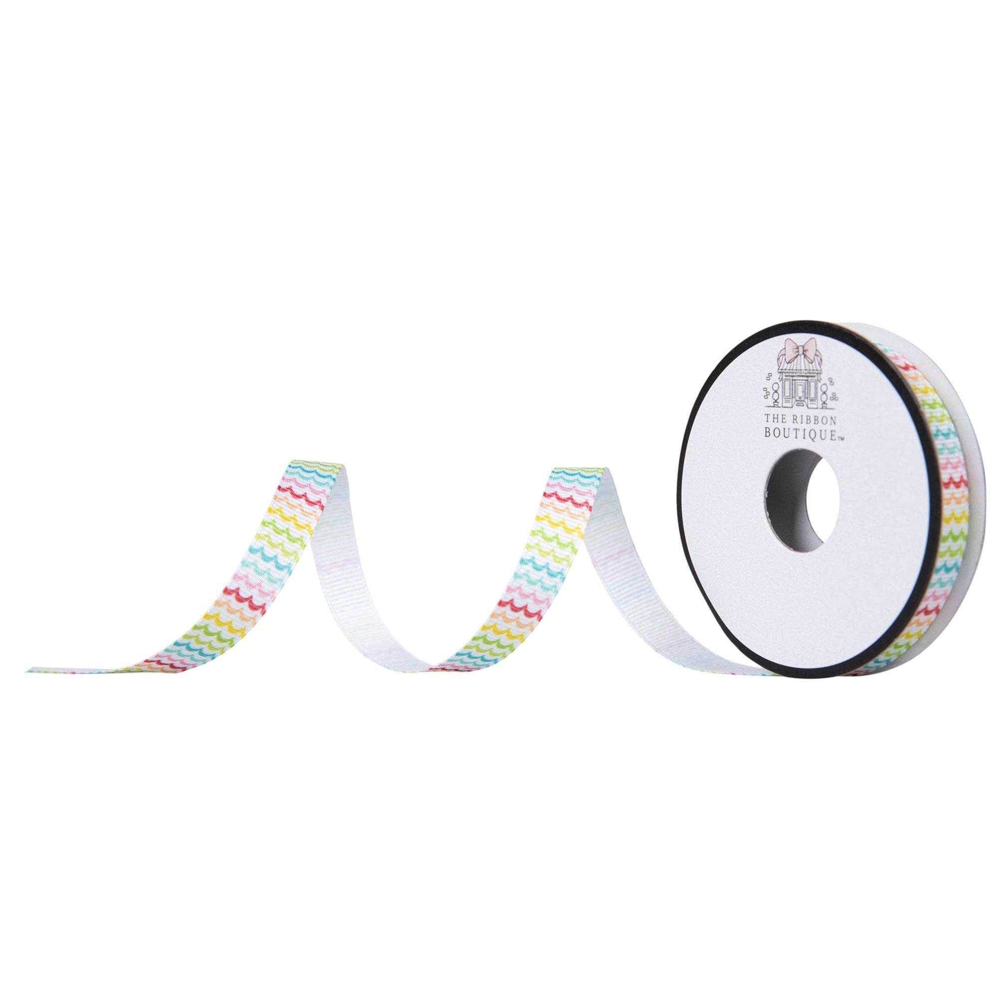 Multi-Color Wavy Grosgrain Ribbon - 3/8