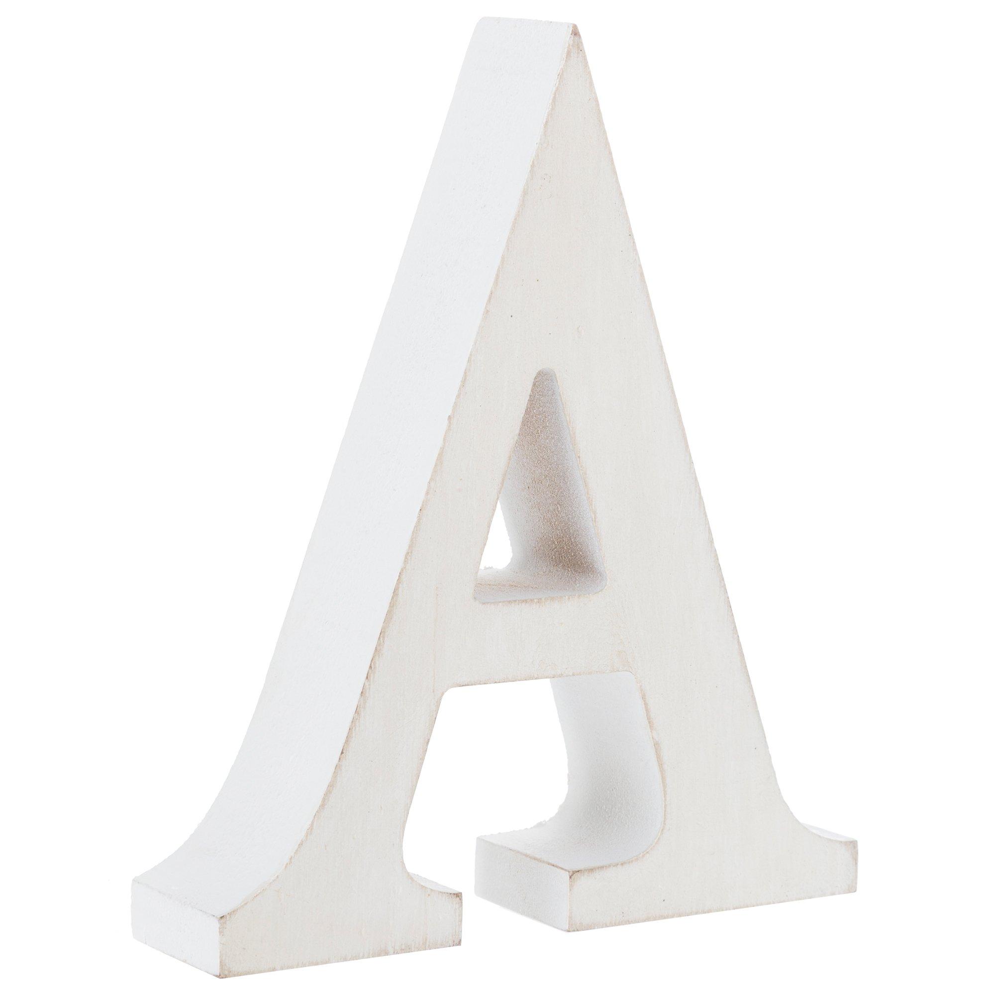 White Wood Letters 4 Inch, Wood Letters for DIY Party Projects (I