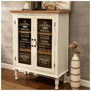 Country Spring Antique Farmhouse Display Cabinet