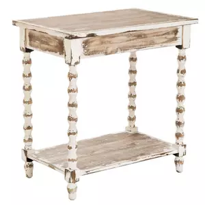 Whitewash Wood Side Table