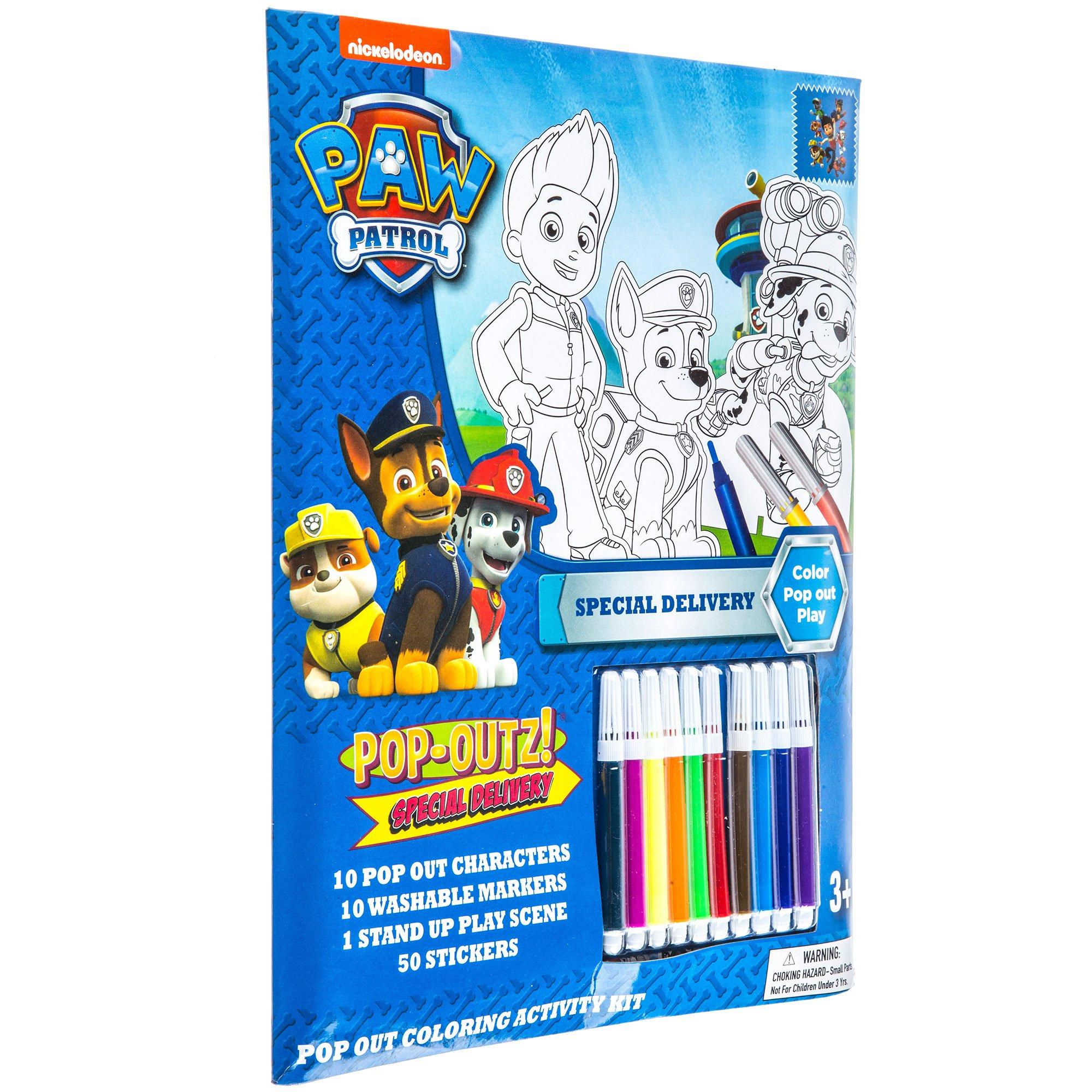 Paw Patrol Pop-Outz Color By Number Boards 6 Colored Markers Nickelodeon  Age 5+
