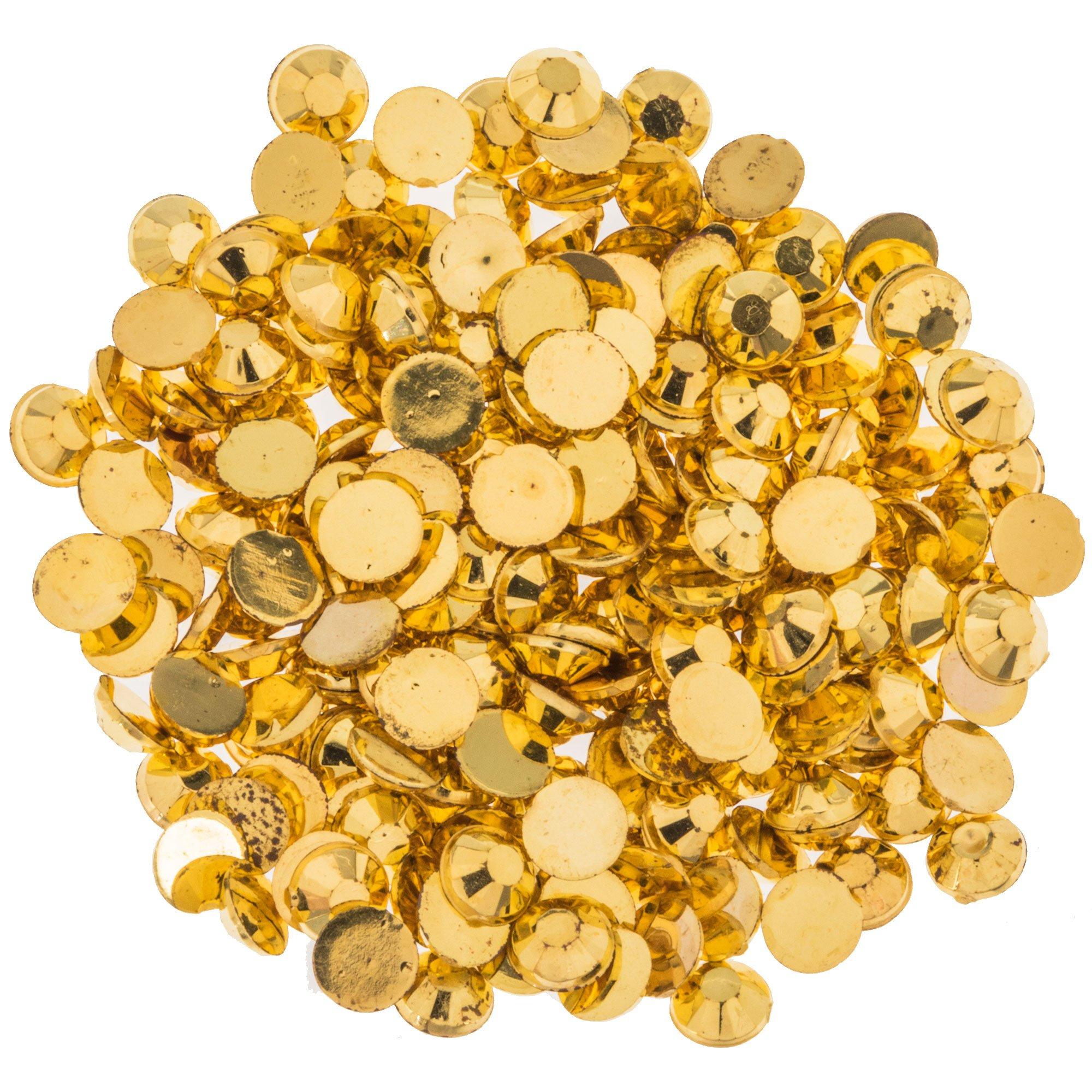 The Crafts Outlet 288pc Rhinestones Round 4mm - 16ss Flatback Golden Yellow