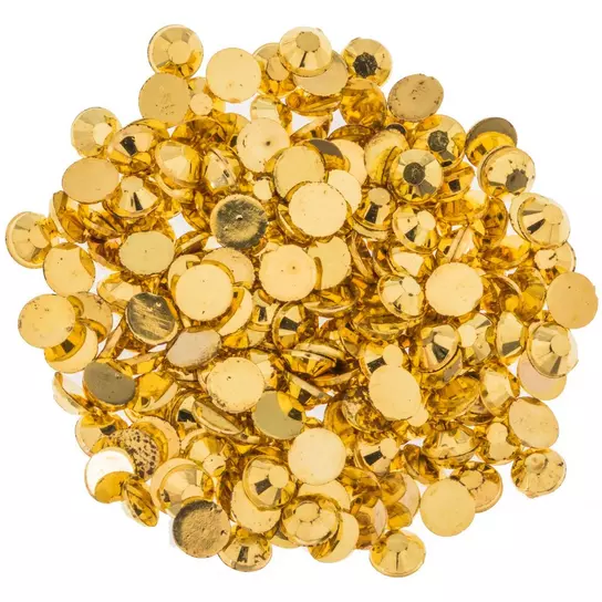 The Crafts Outlet 144-Piece Flat Back Square Rhinestones, 10mm, Golden Yellow