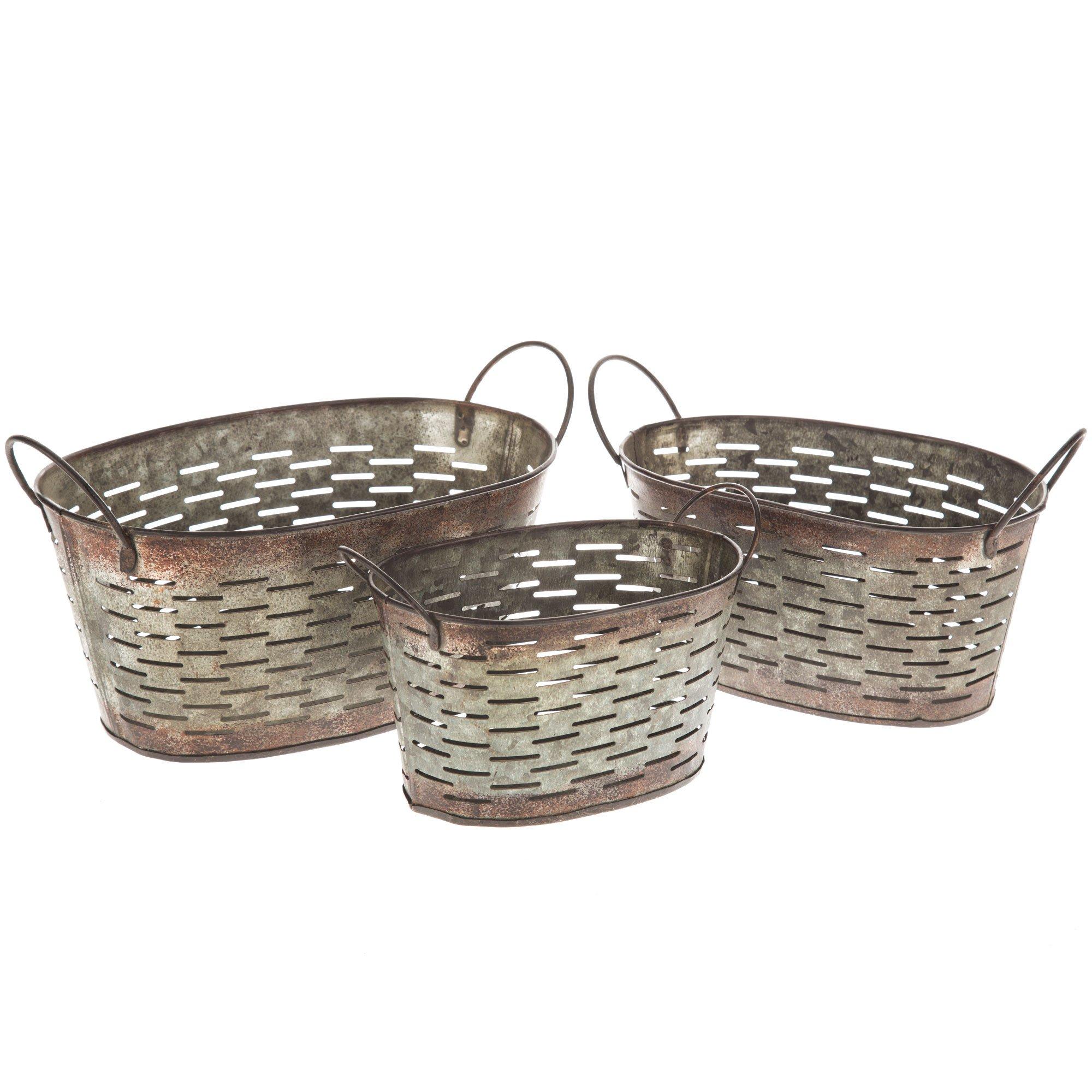 Heavy-Duty Woven Galvanized Baskets
