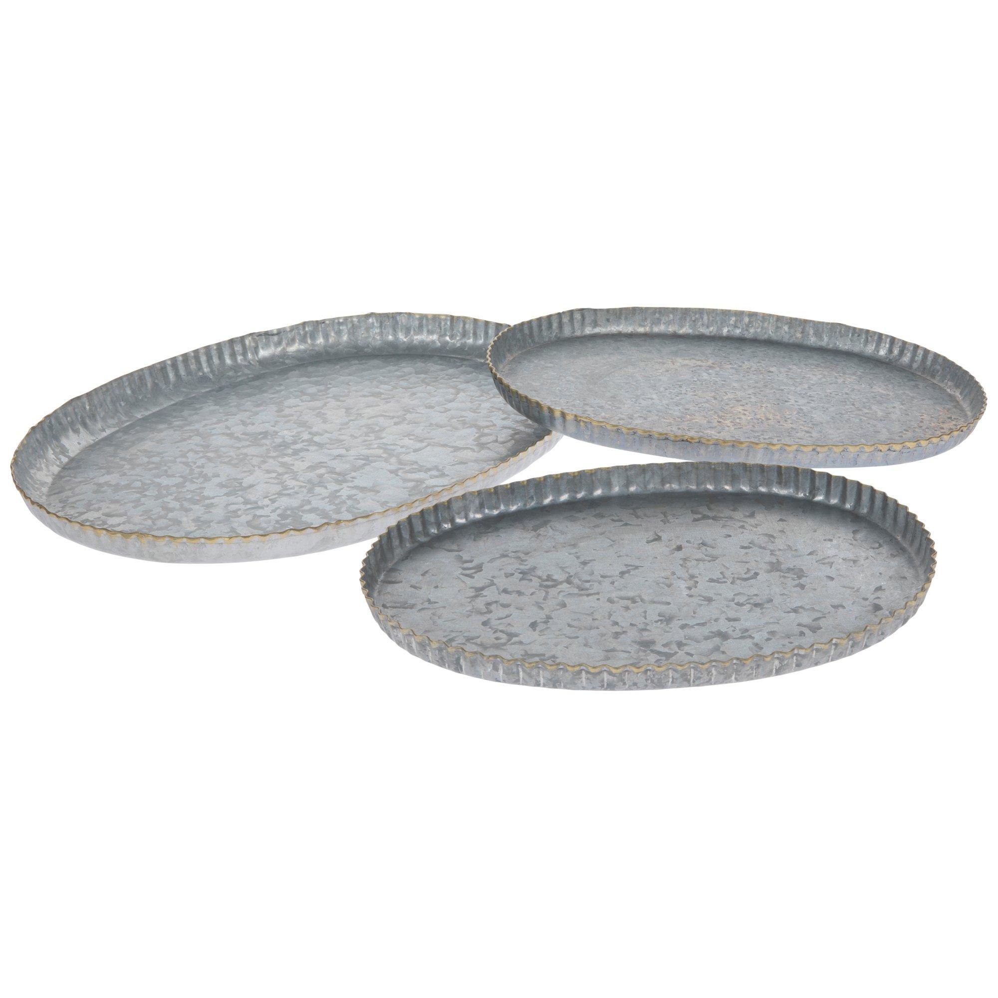 Fluted Galvanized Metal Tray Set | Hobby Lobby | 1548742