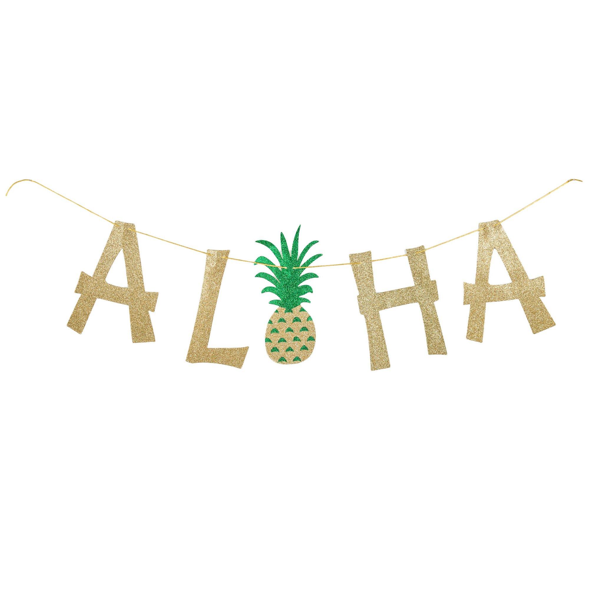 Aloha Pineapple Glitter Banner Hobby Lobby 1548817