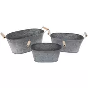 Galvanized Metal Oval Container Set
