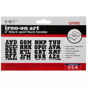 S.E.I. 3-inch Chunky Flock Iron-on Letters, Heat Transfers, White 
