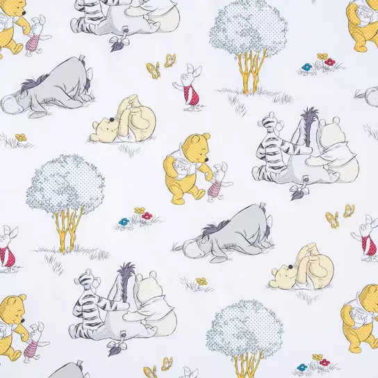 Winnie The Pooh Cotton Fabric Baby Friends