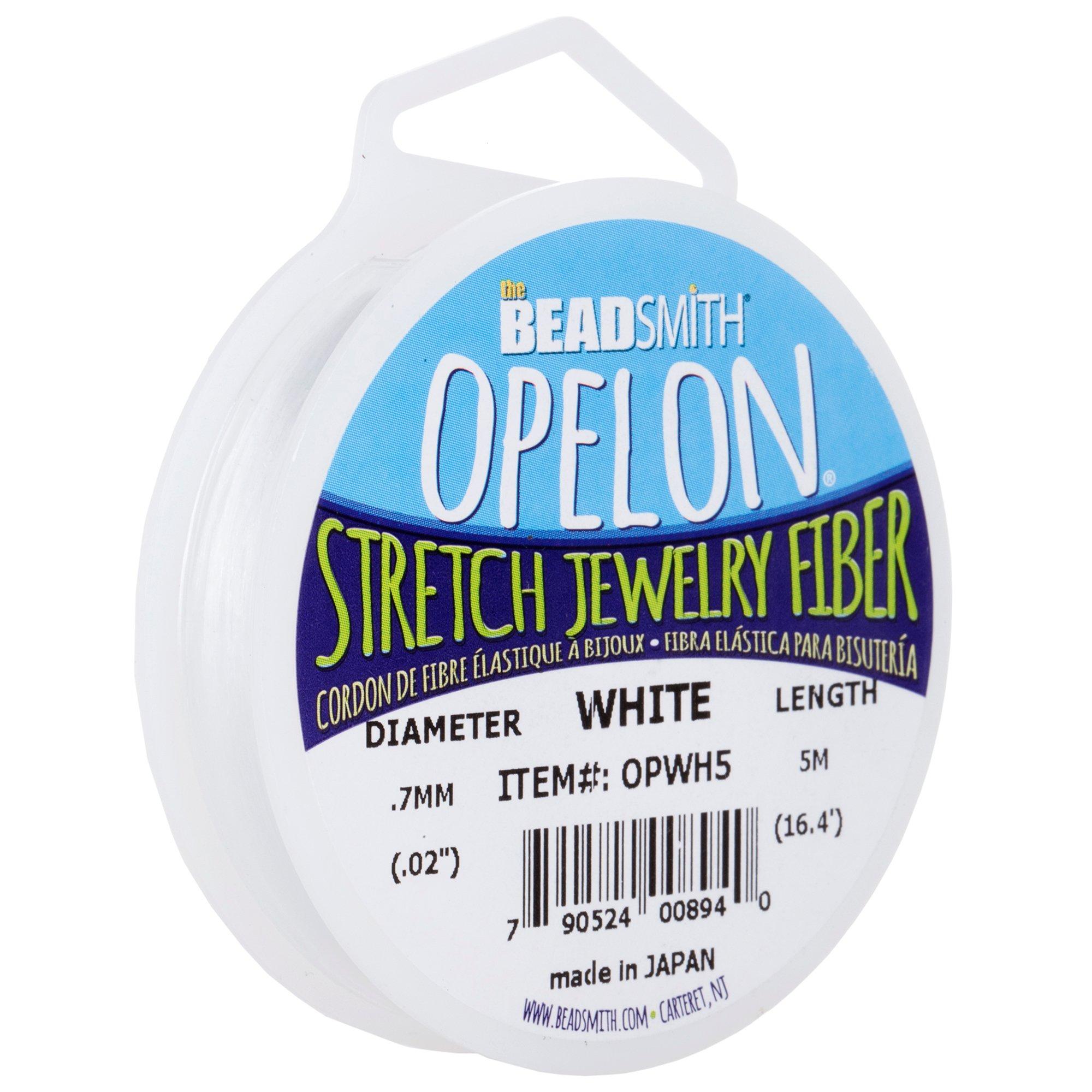 Opelon Stretch Jewelry Fiber, White, .7mm, 16.4 ft/5 meters - Jill