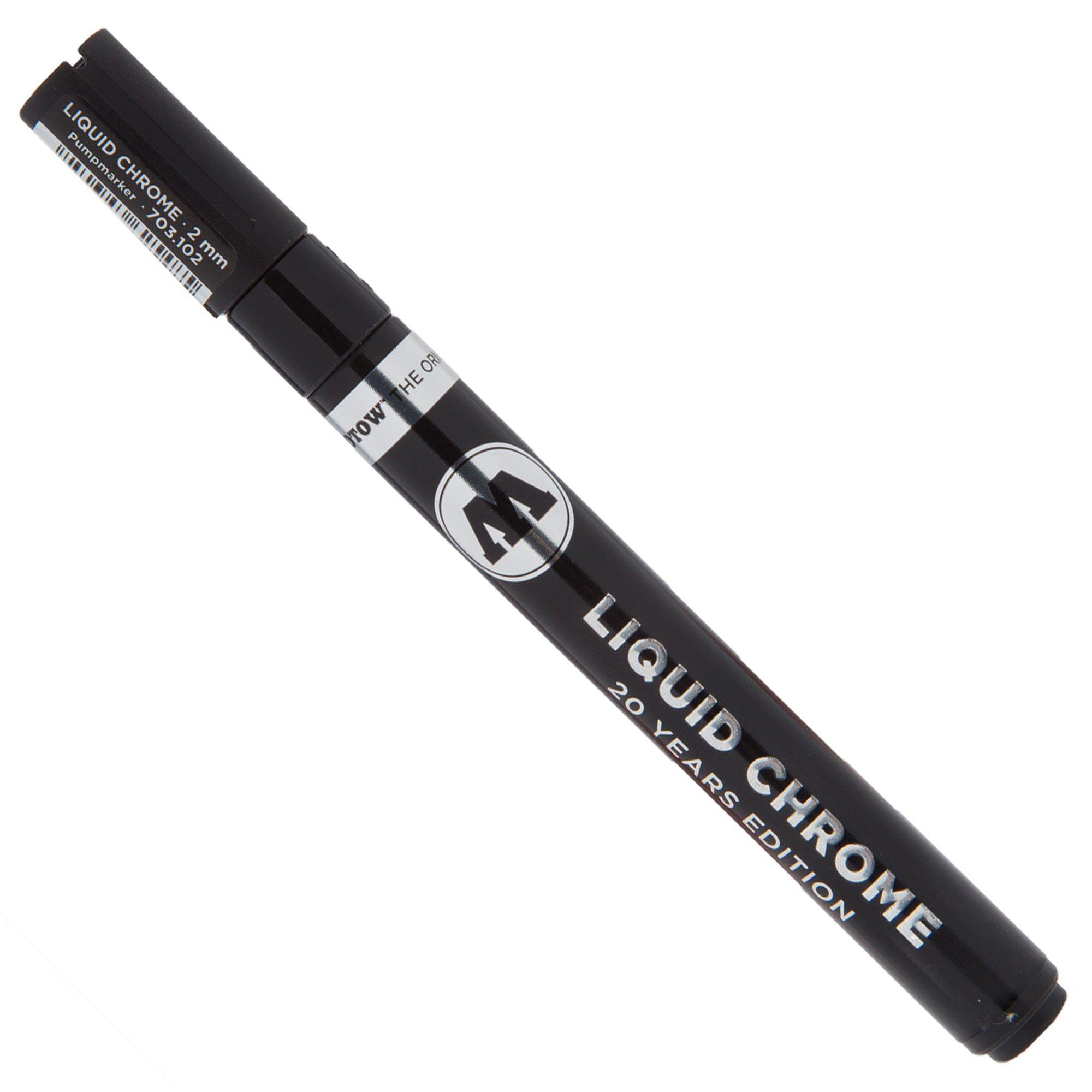 Molotow Liquid Chrome Bundle - Metallic Silver Marker Pen Set - 5 Products