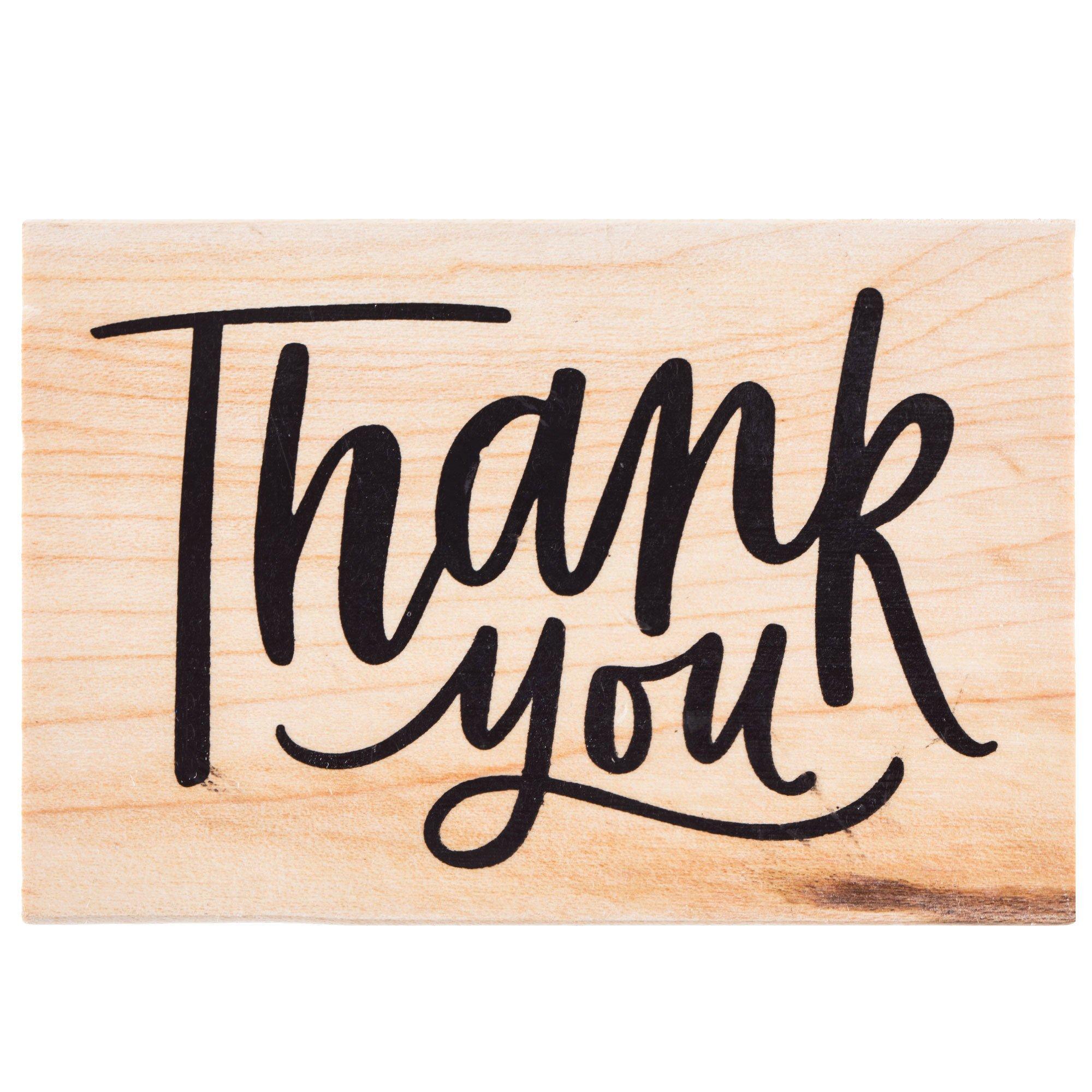 Thank You Typewriter Font Wooden Rubber Stamp Crafts Party Supply Papercraft