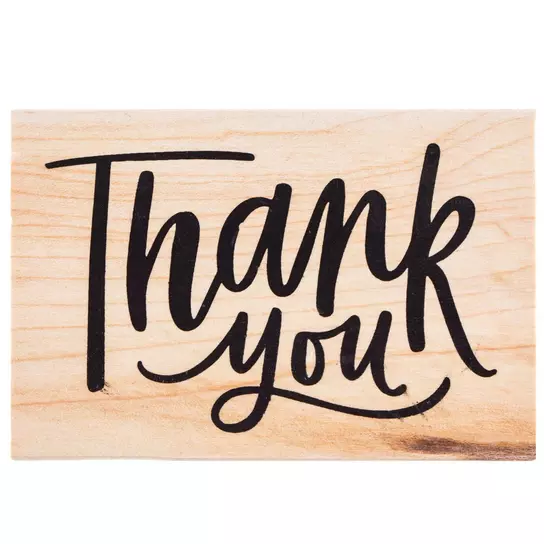 Fancy Thank You Word Art Rubber Stamp TTS117-06