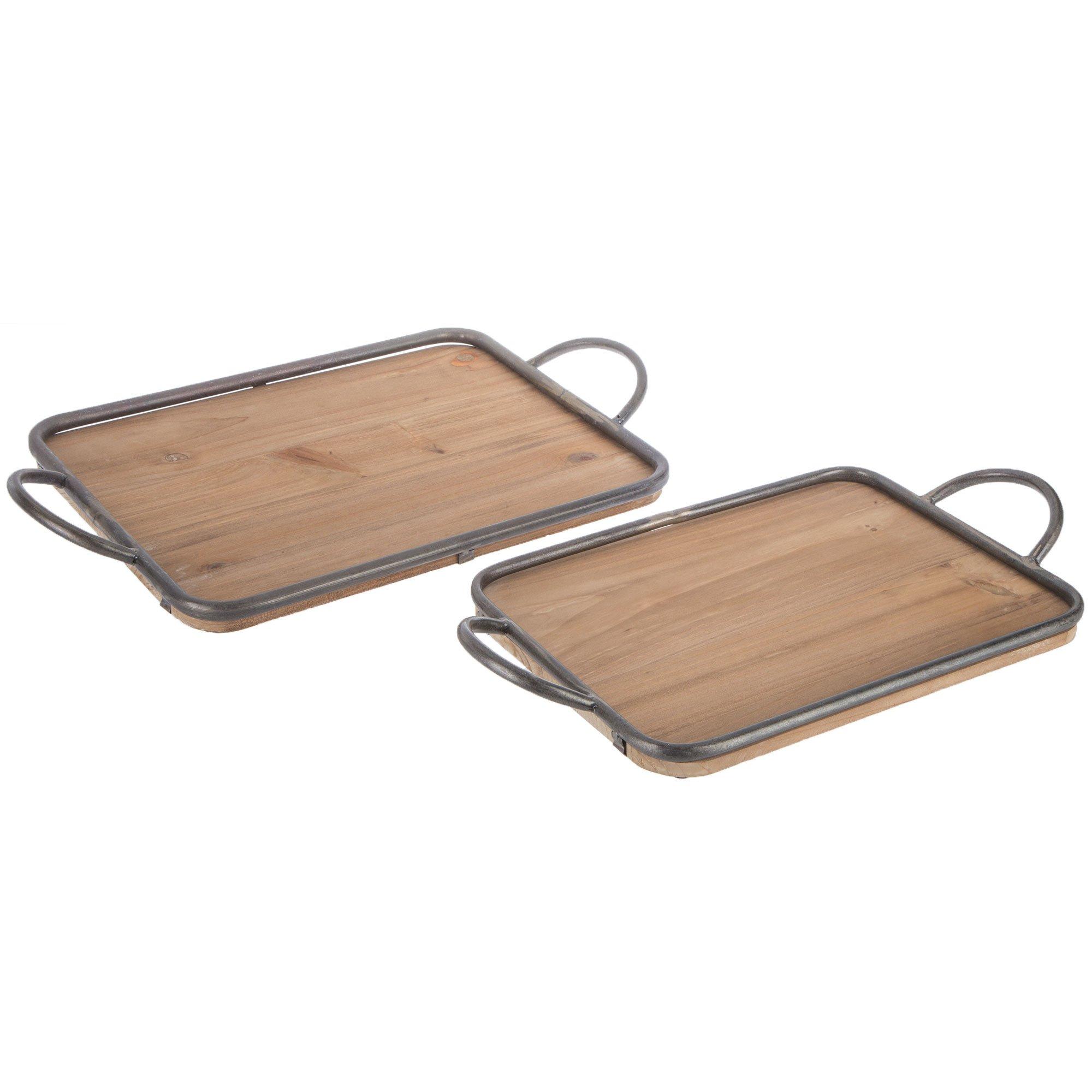 Rectangle Wood Tray With Handles Set, Hobby Lobby