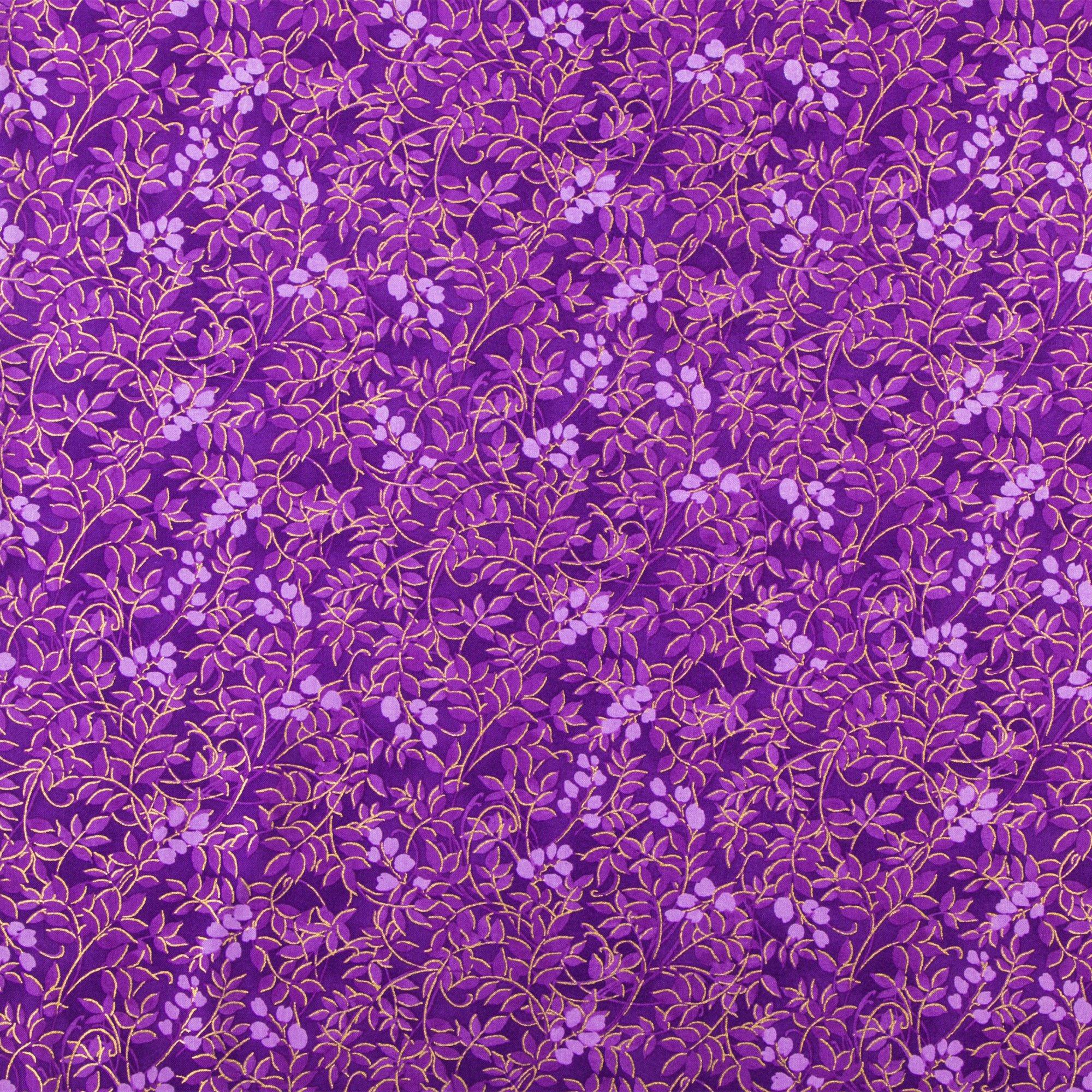 Metallic Leaf Print Cotton Calico Fabric Hobby Lobby 1563451