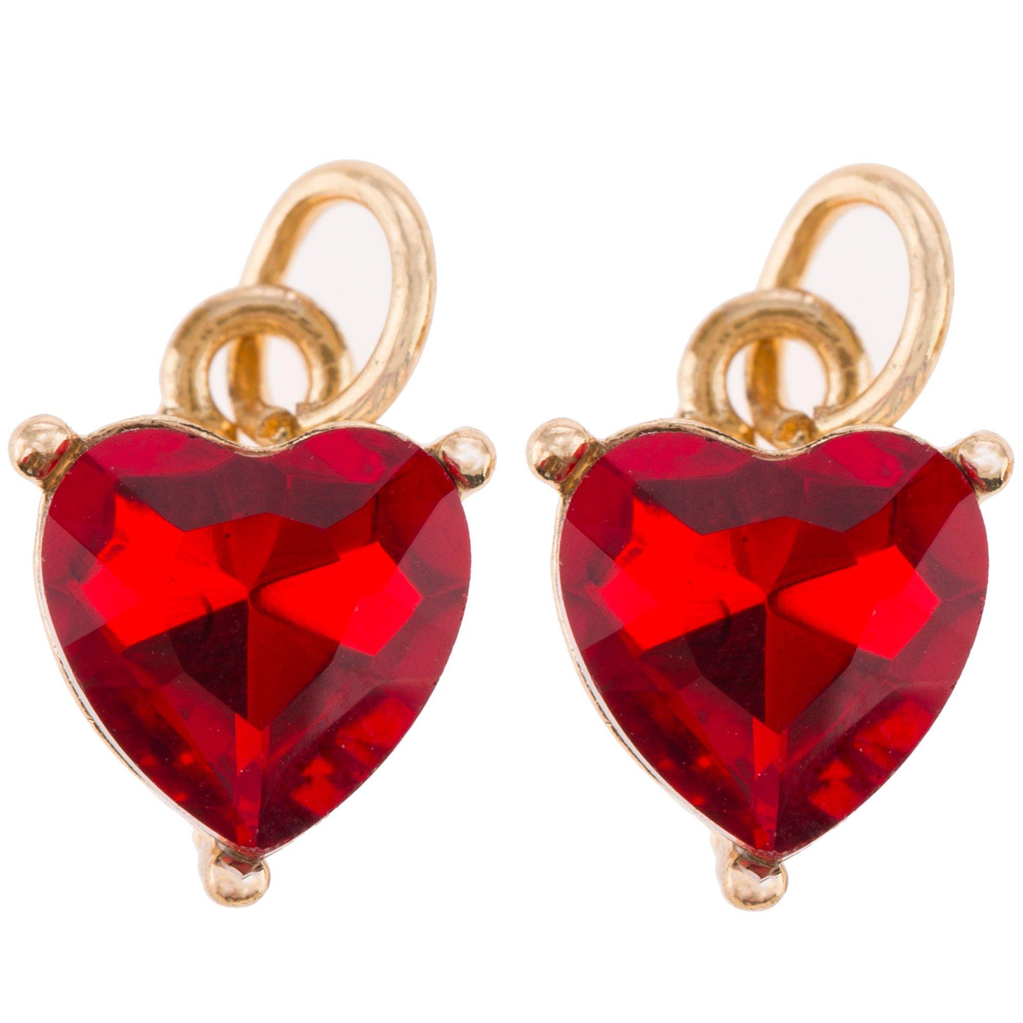 Red Rhinestone Heart Charms