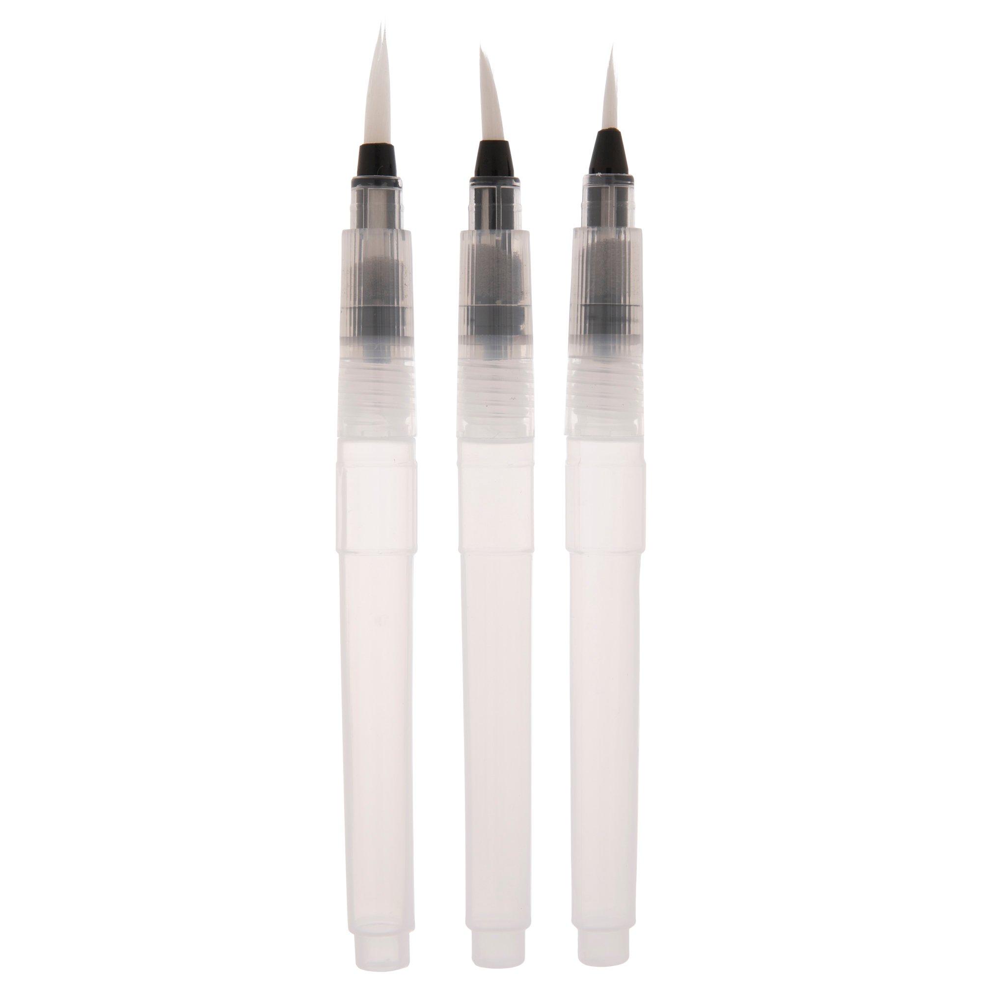 KINREX 3 Piece Water Brush Pen Set, Water Ink Pen, White