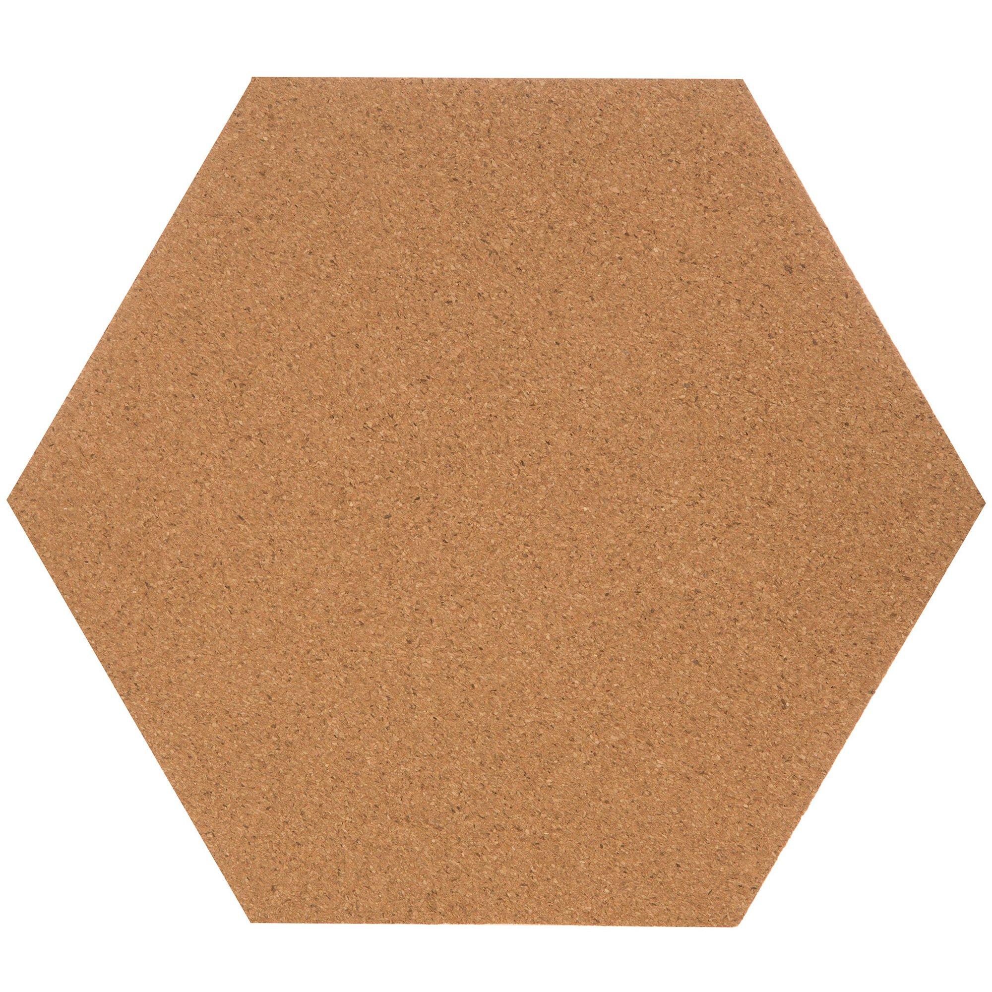SUNGIFT Hexagon Cork Board Tiles Self Adhesive 6 Pack - 1/2 Thick