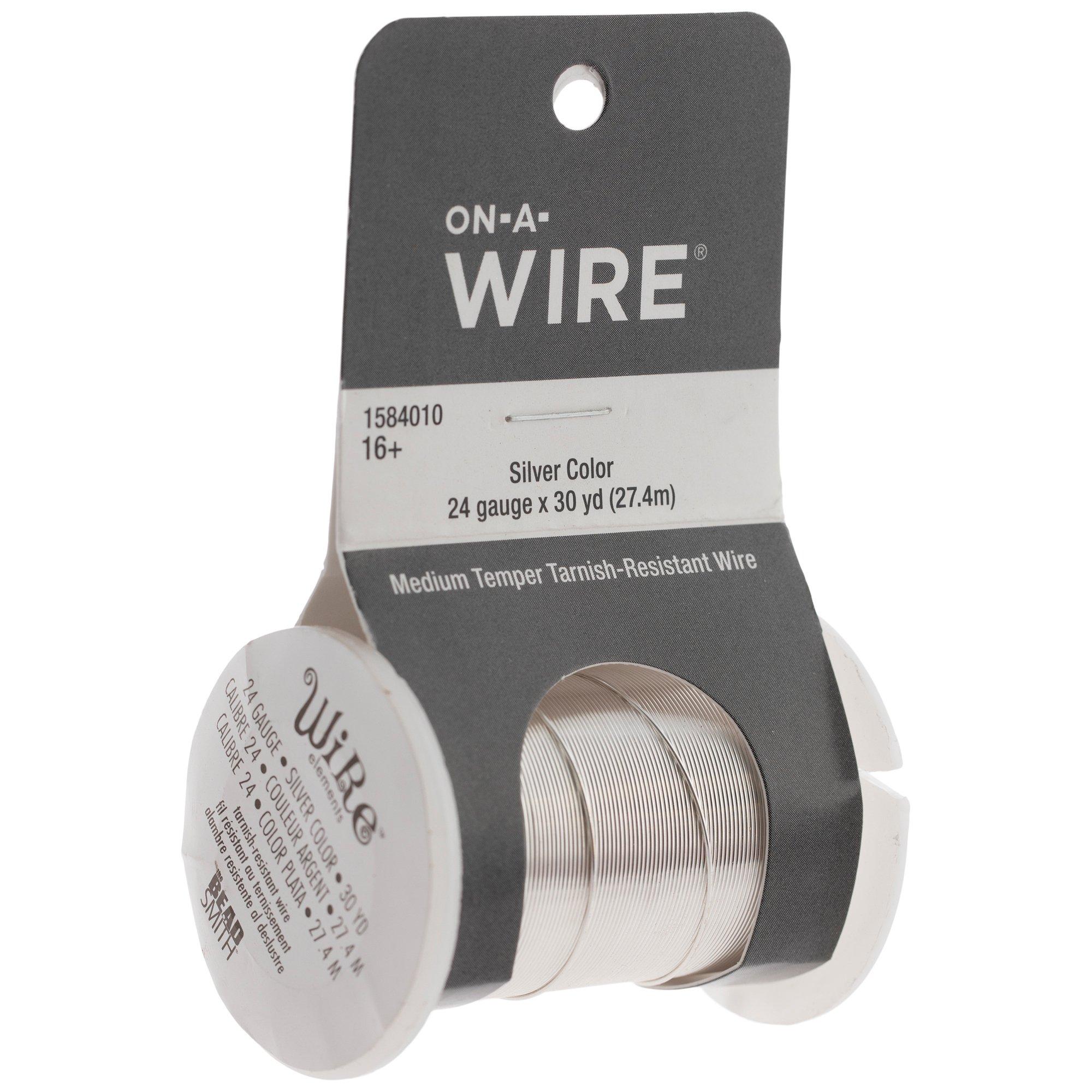  Artistic Wire, 24 Gauge Tarnish Resistant Tinned Copper Craft  Jewelry Wrapping Wire, Silver Color, 20 yd