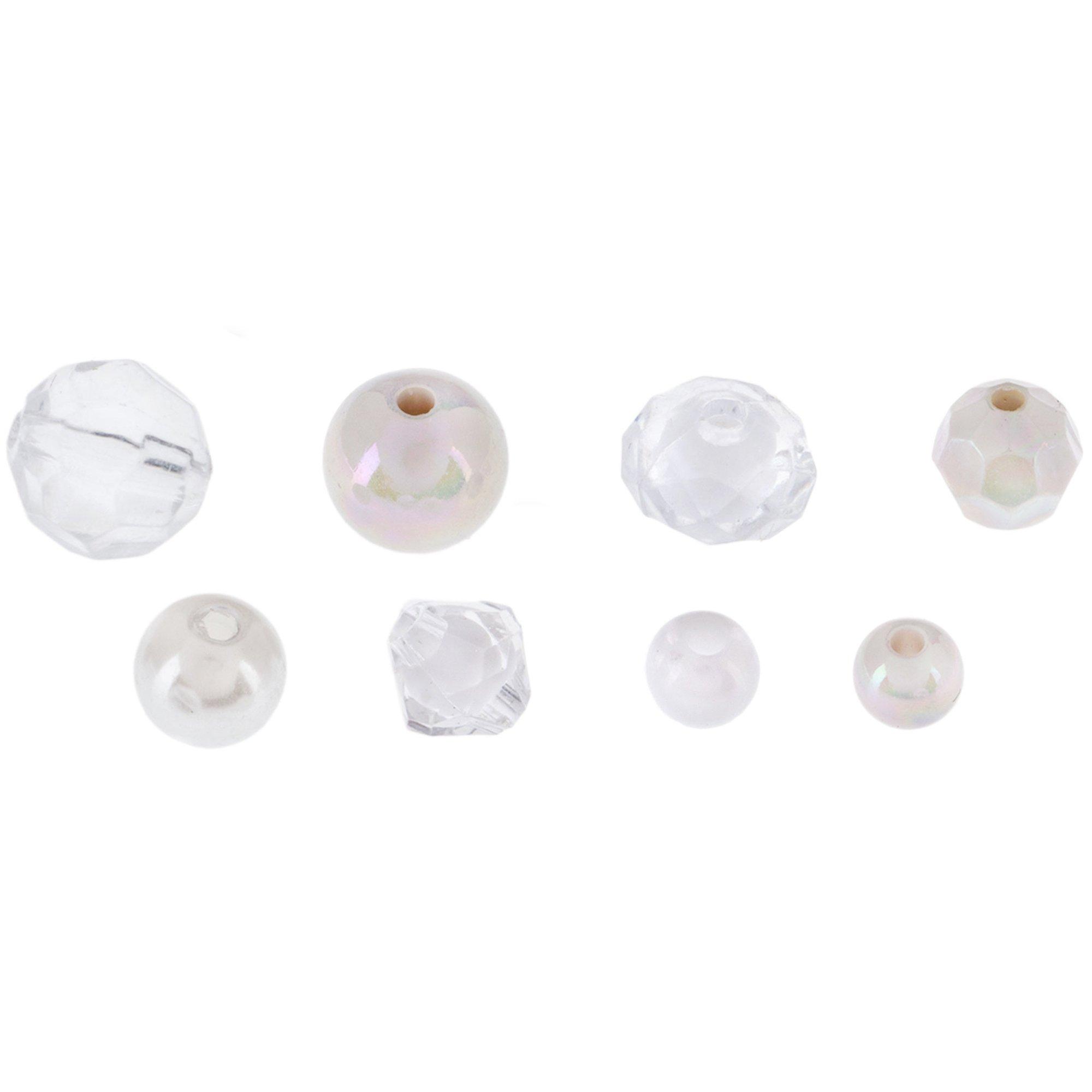 White & Clear Large Translucent Beads, Faceted Nugget Bead, crystal be –  Swoon & Shimmer